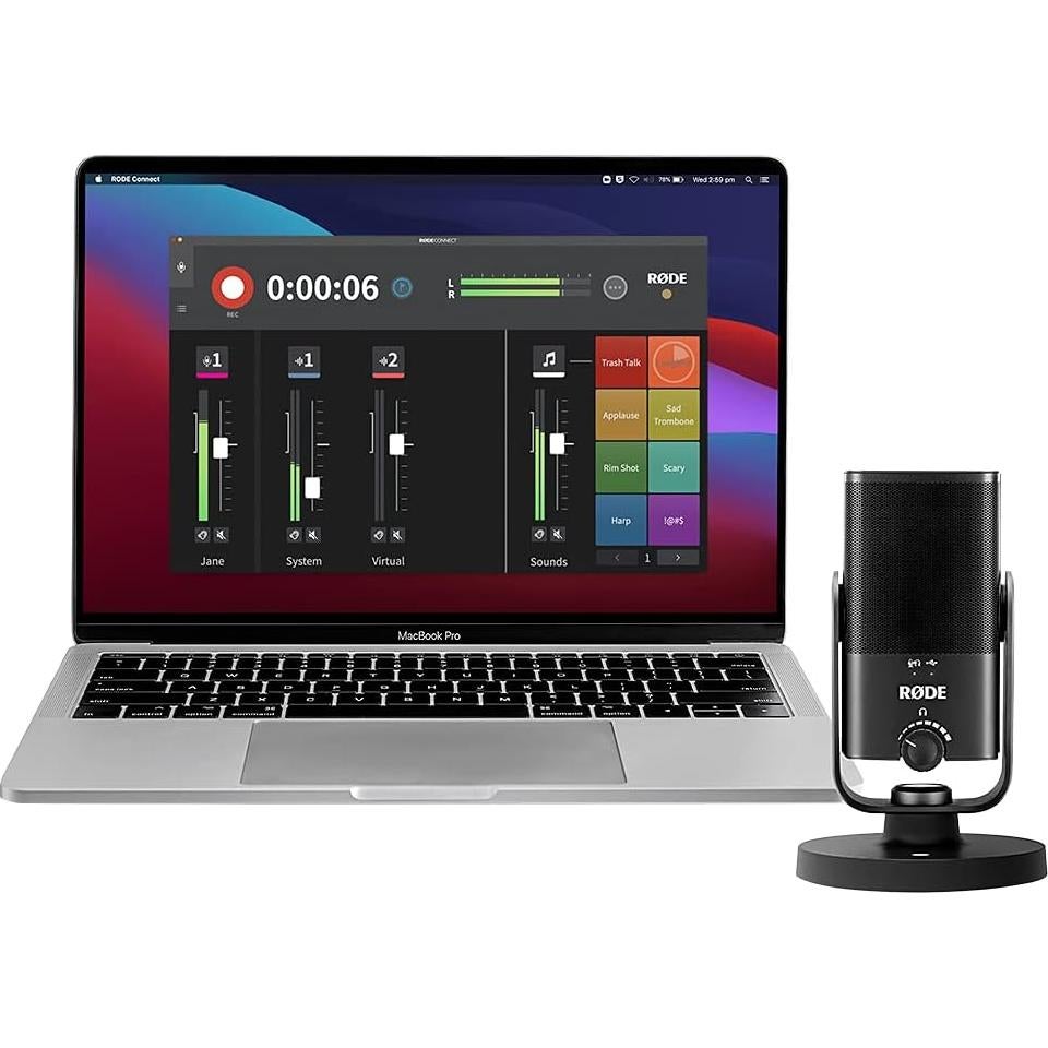 Micrófono USB Rode NT-USB Mini con Soporte Magnético y Filtro Antipop