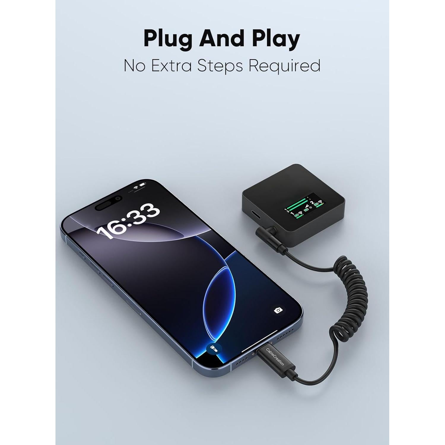 Cable de Micrófono 3.5mm a USB-C CableCreation 0.20-0.48m