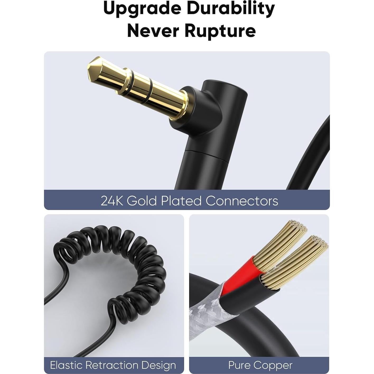 Cable de Micrófono 3.5mm a USB-C CableCreation 0.20-0.48m