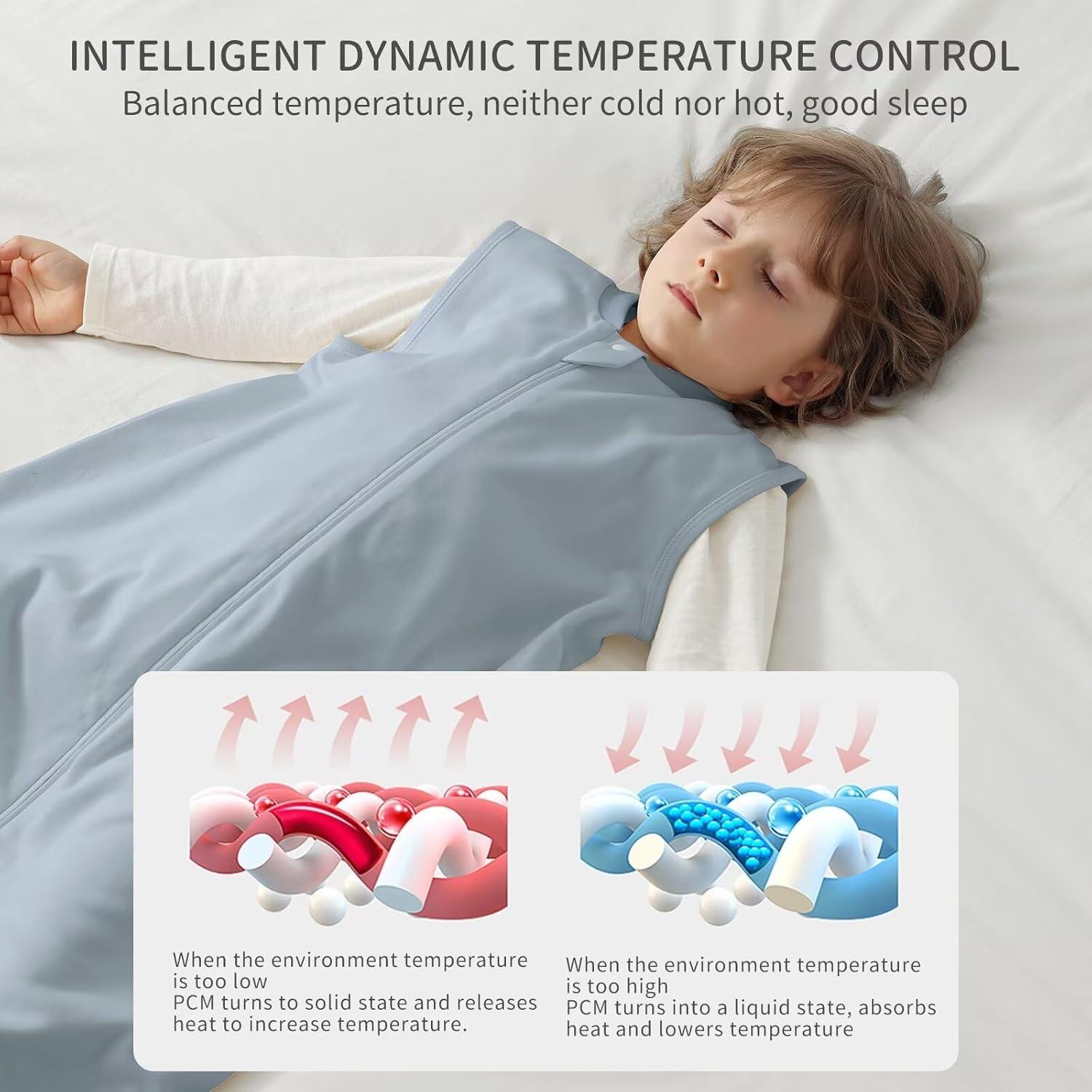 Saco de dormir para bebés 1.0 tog algodón gris azulado