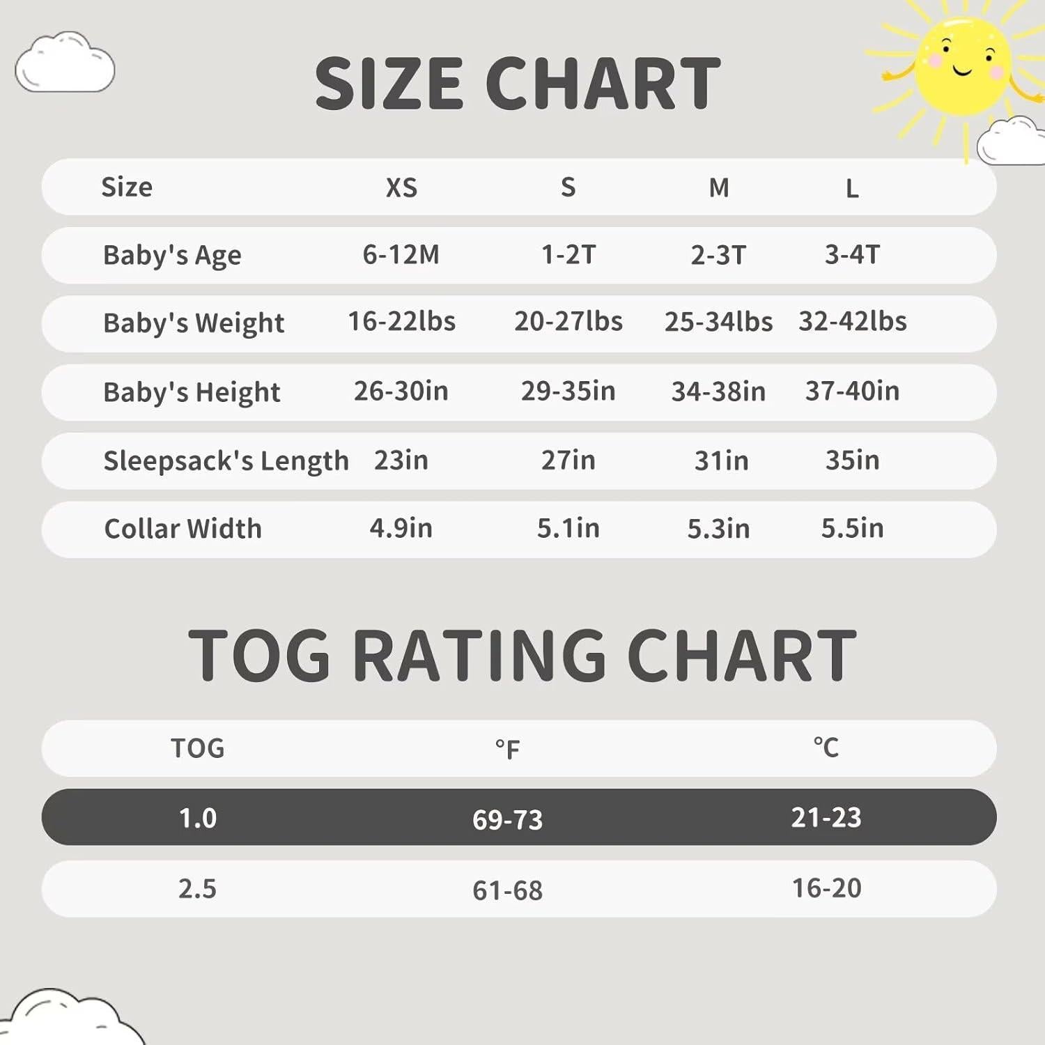 Saco de dormir para bebés 1.0 tog algodón gris azulado