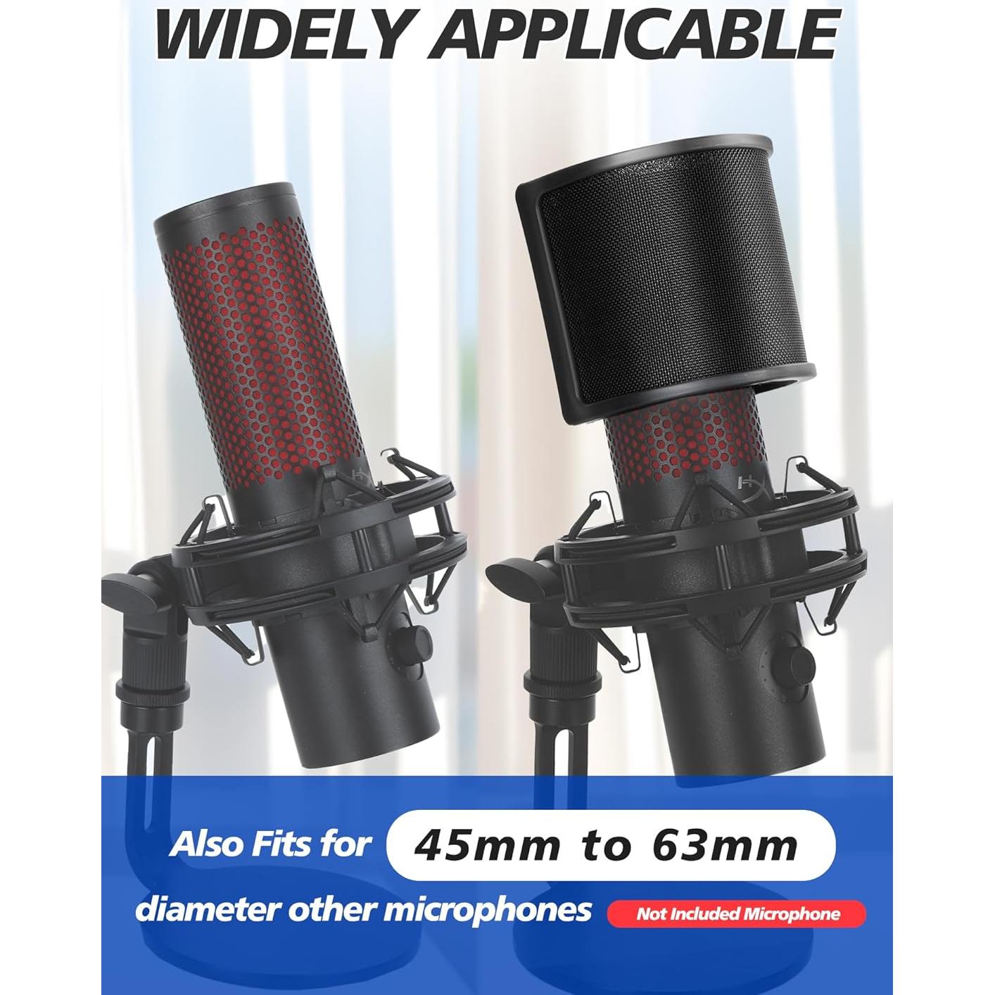 Filtro Pop SUNMON para Micrófono HyperX QuadCast2 - Negro