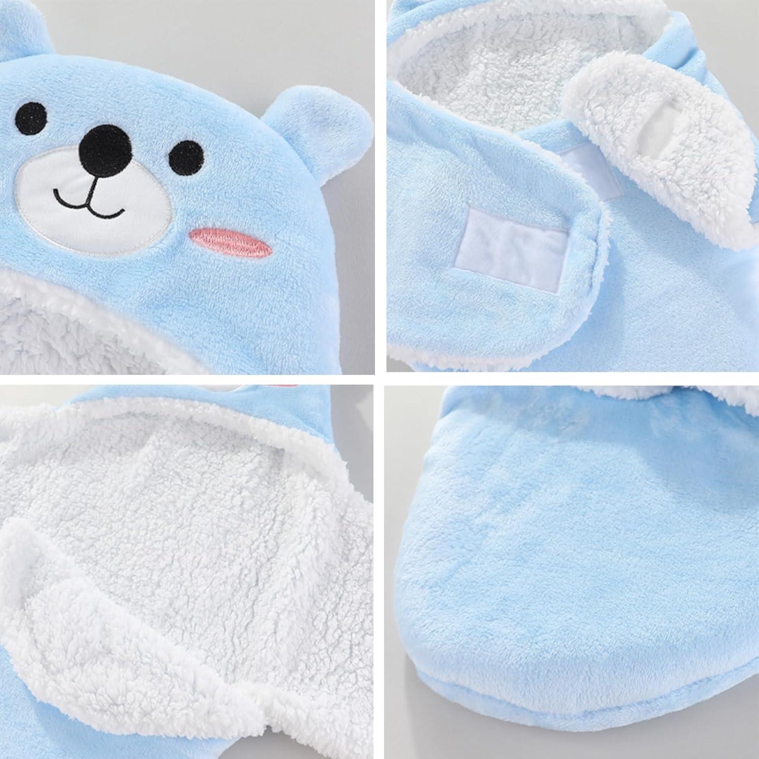 Manta de Envoltura con Capucha Winmany Oso Azul 3-6 Meses