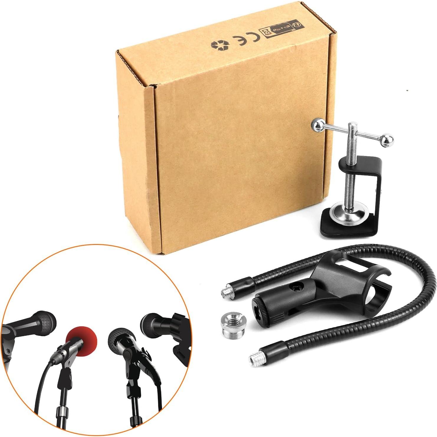 Soporte de Micrófono QWORK Cuello de Cisne 33 cm Ajustable 360°