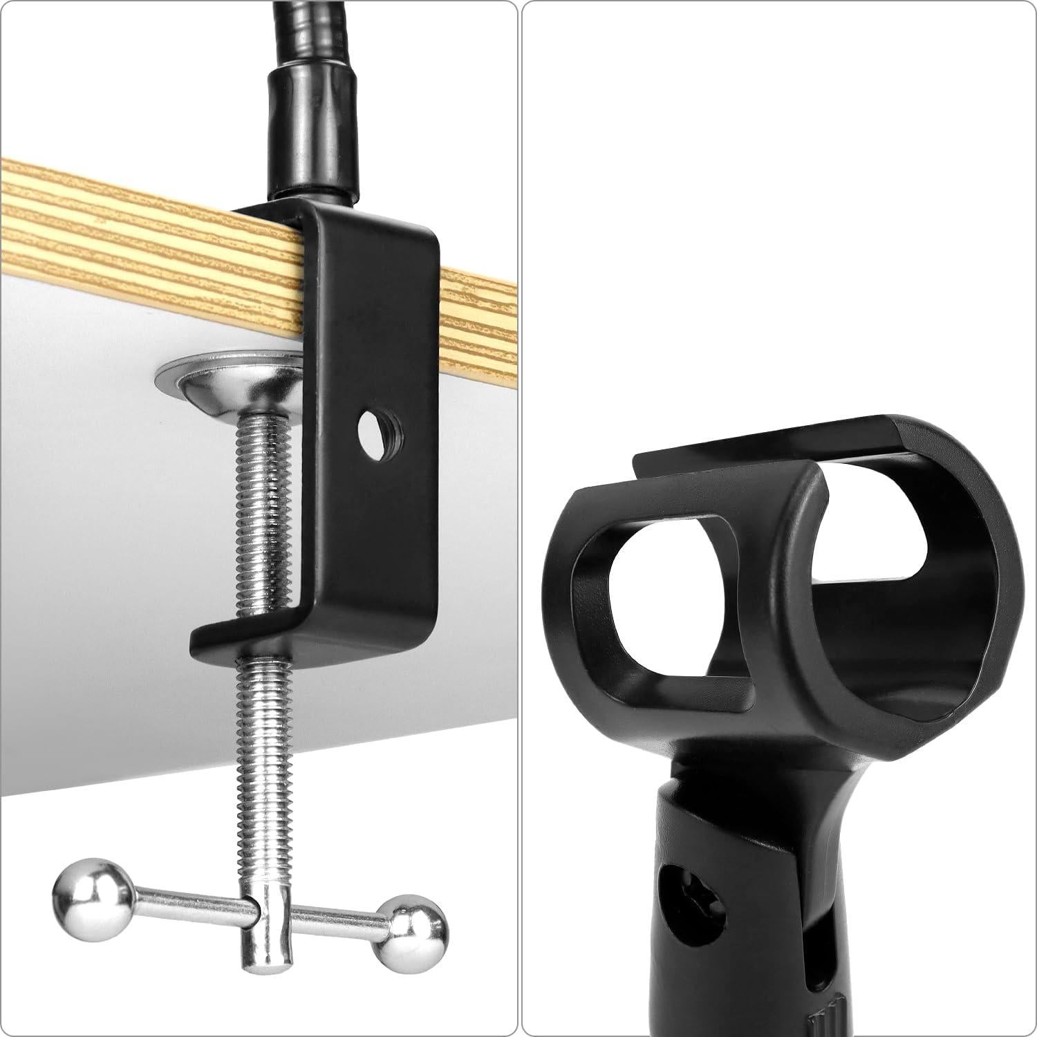 Soporte de Micrófono QWORK Cuello de Cisne 33 cm Ajustable 360°