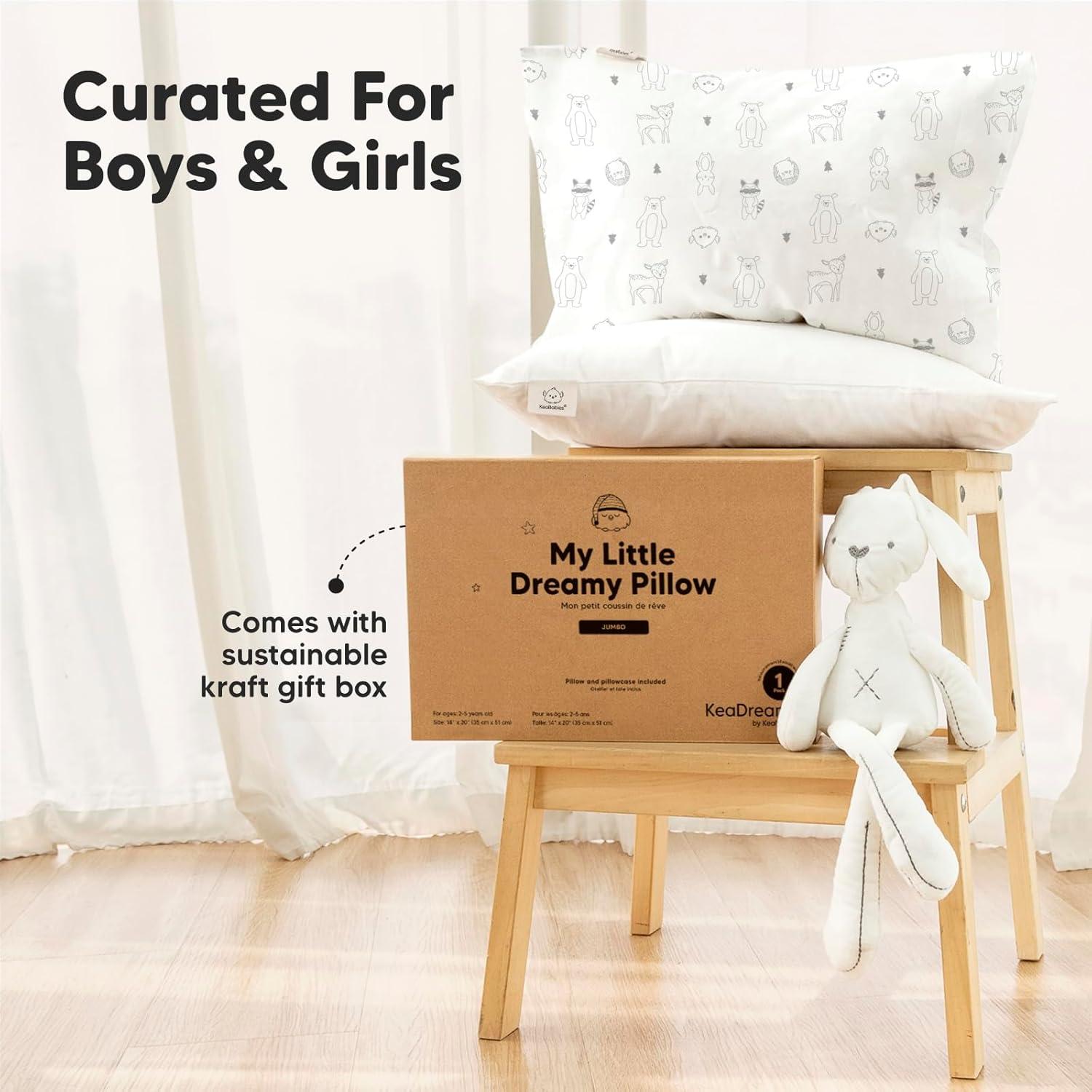 Almohada Jumbo para Niños KeaBabies - Algodón Orgánico 35.5x50.8 cm