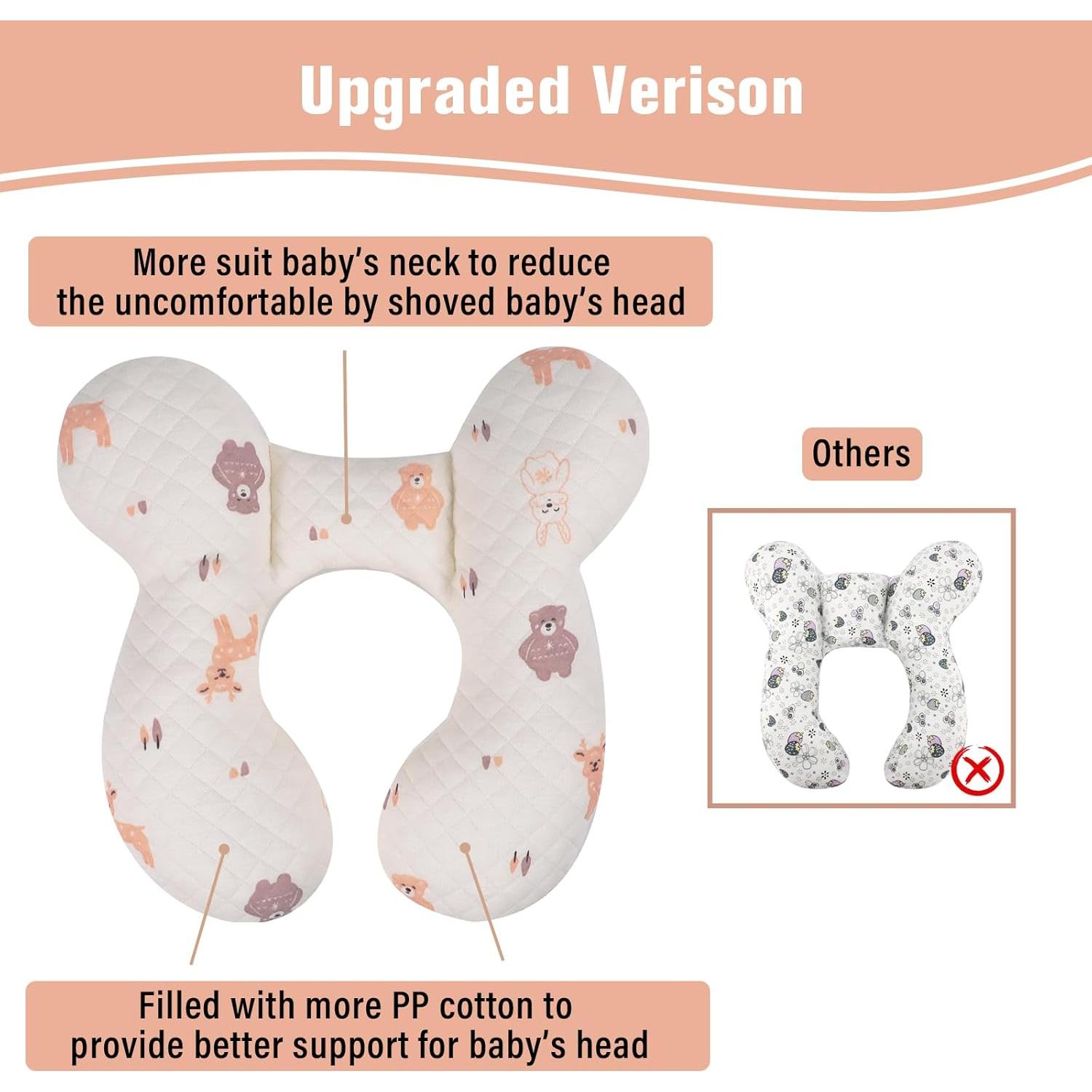 Almohada para Bebé Vocheer Soporte Cuello Algodón Lavable