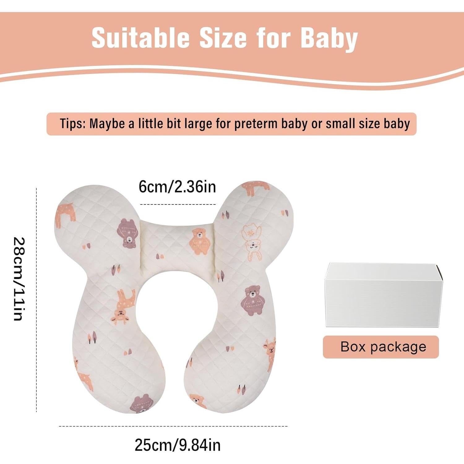 Almohada para Bebé Vocheer Soporte Cuello Algodón Lavable