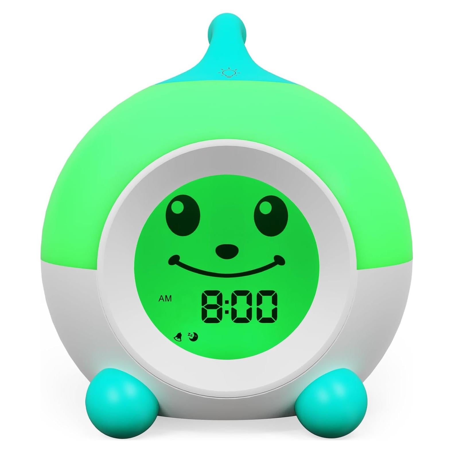 Reloj Despertador Infantil iHoo Verde con Luz Nocturna