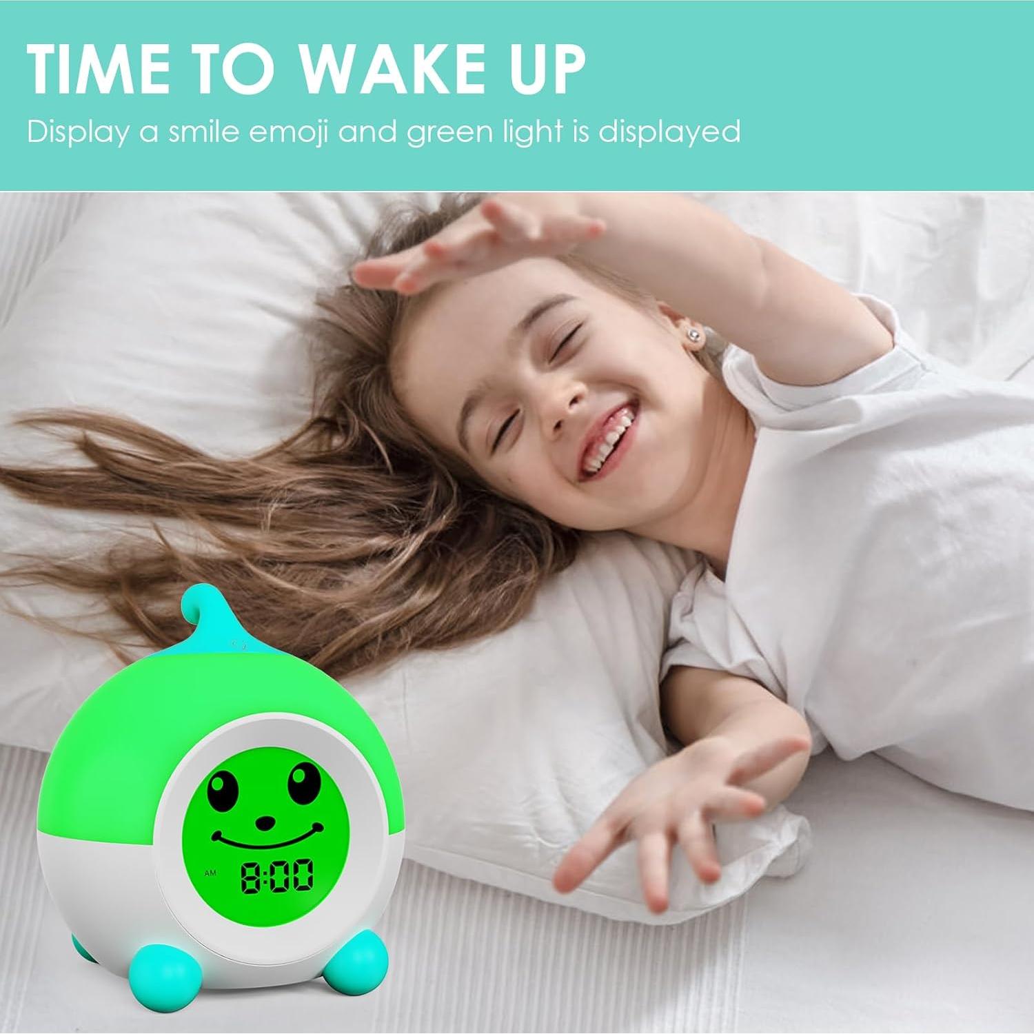 Reloj Despertador Infantil iHoo Verde con Luz Nocturna