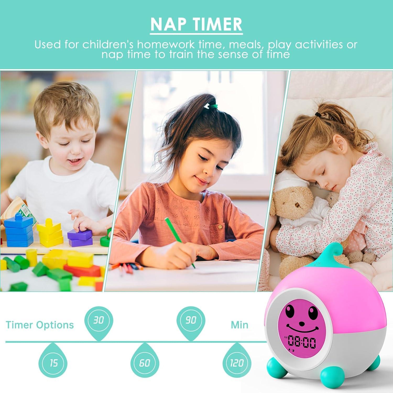 Reloj Despertador Infantil iHoo Verde con Luz Nocturna
