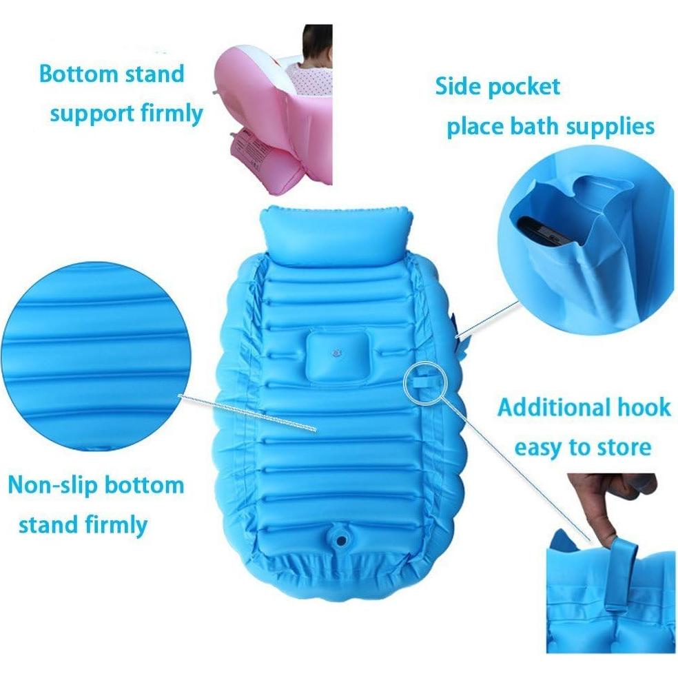 Bañera Inflable Plegable para Bebés Xin-Aly005 Azul 90x60cm