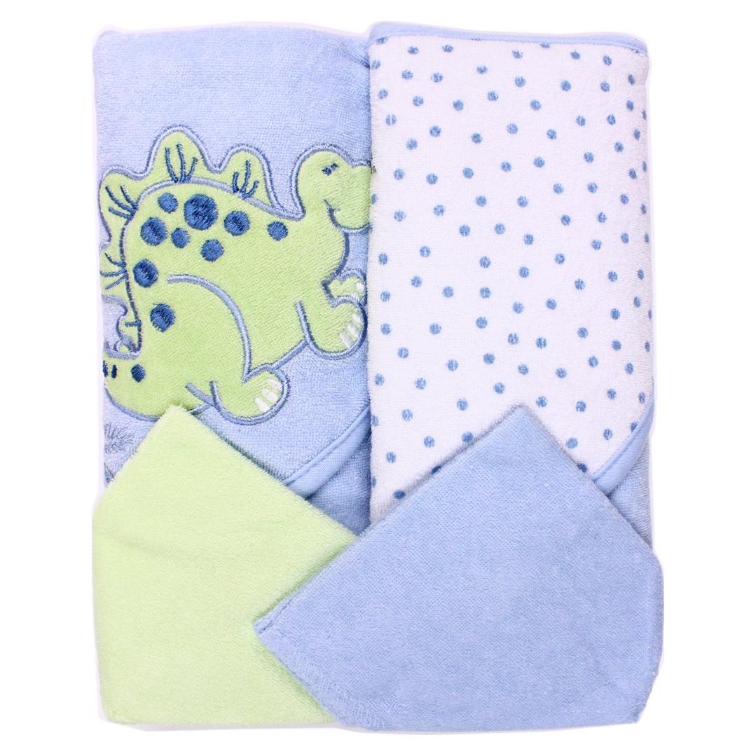 Toalla de baño con capucha Spasilk Dino Azul - 2 unidades