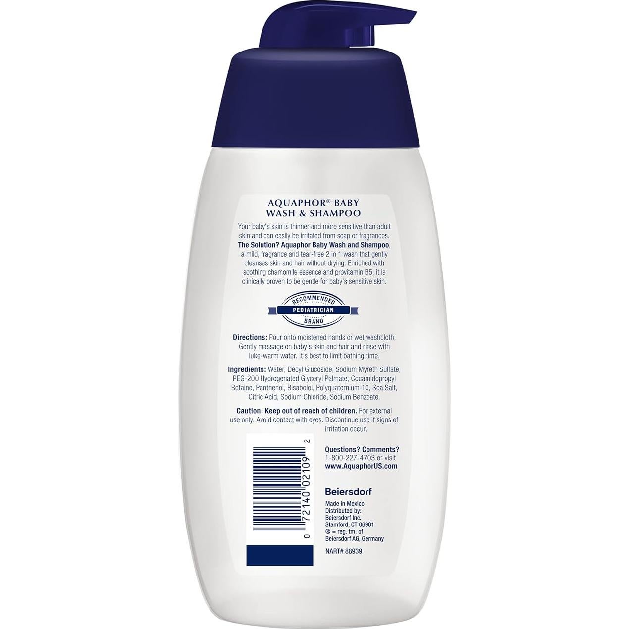 Champú y Jabón para Bebés Aquaphor 500 ml - Sin Lagrimas