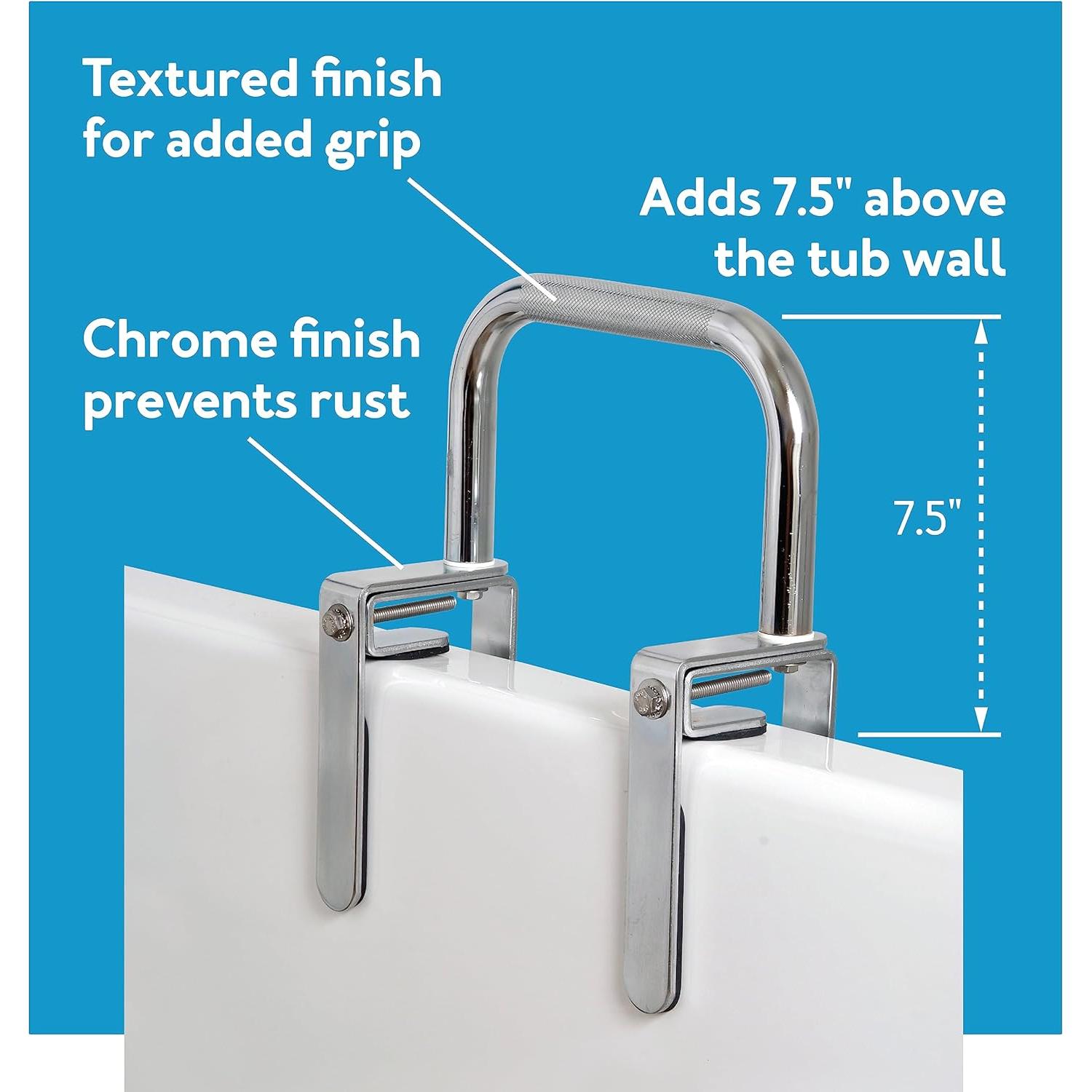 Barra de Seguridad para Bañera Carex Cromo 1 Unidad