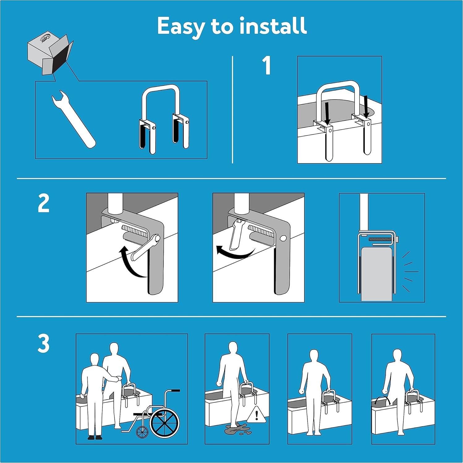 Barra de Seguridad para Bañera Carex Cromo 1 Unidad