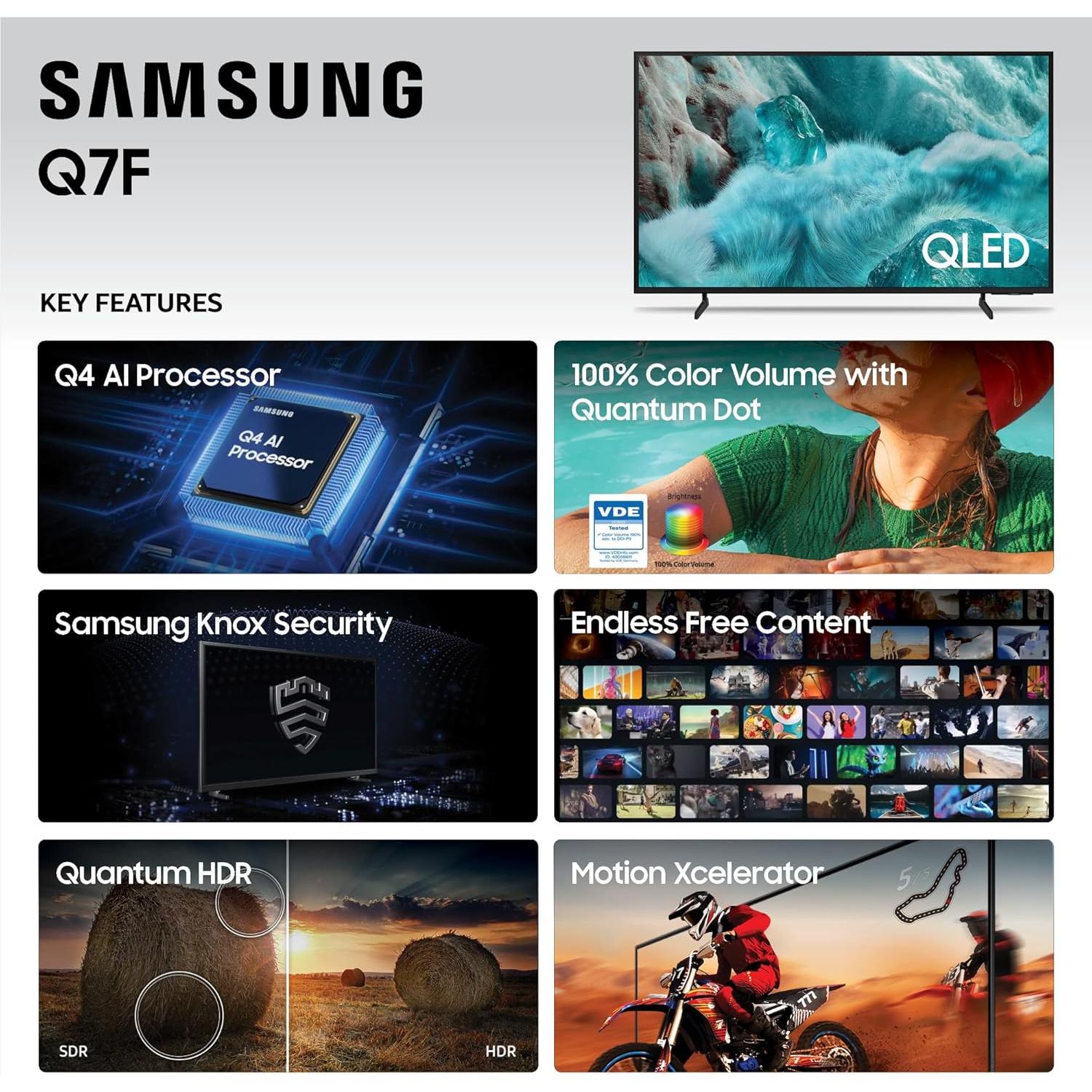 Samsung Televisor Inteligente QLED 43" Q7F 4K HDR, Sonido 3D