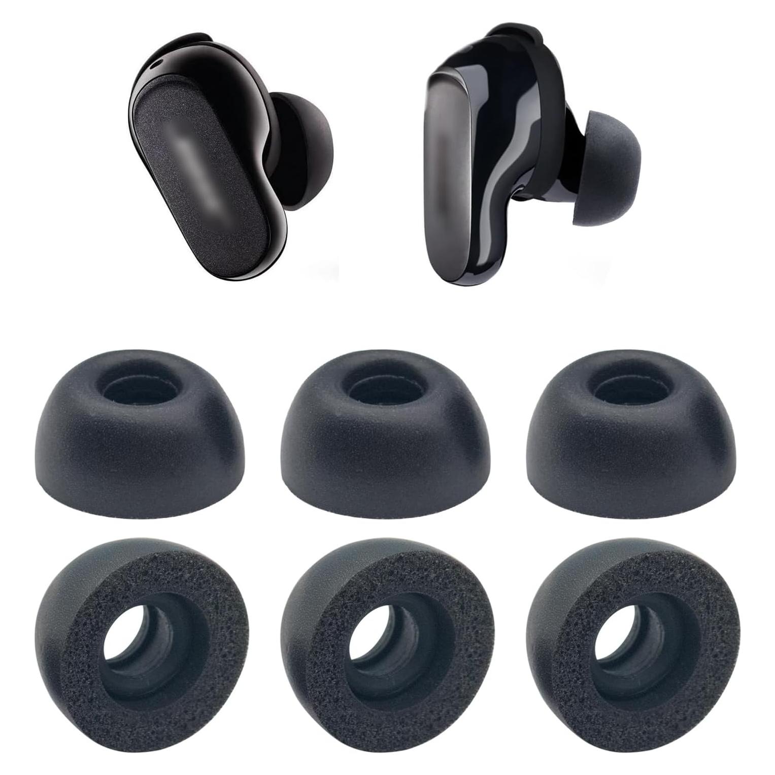 Puntas de Espuma de Memoria Klowcok para Auriculares Bose QC - 3 Pares Grande