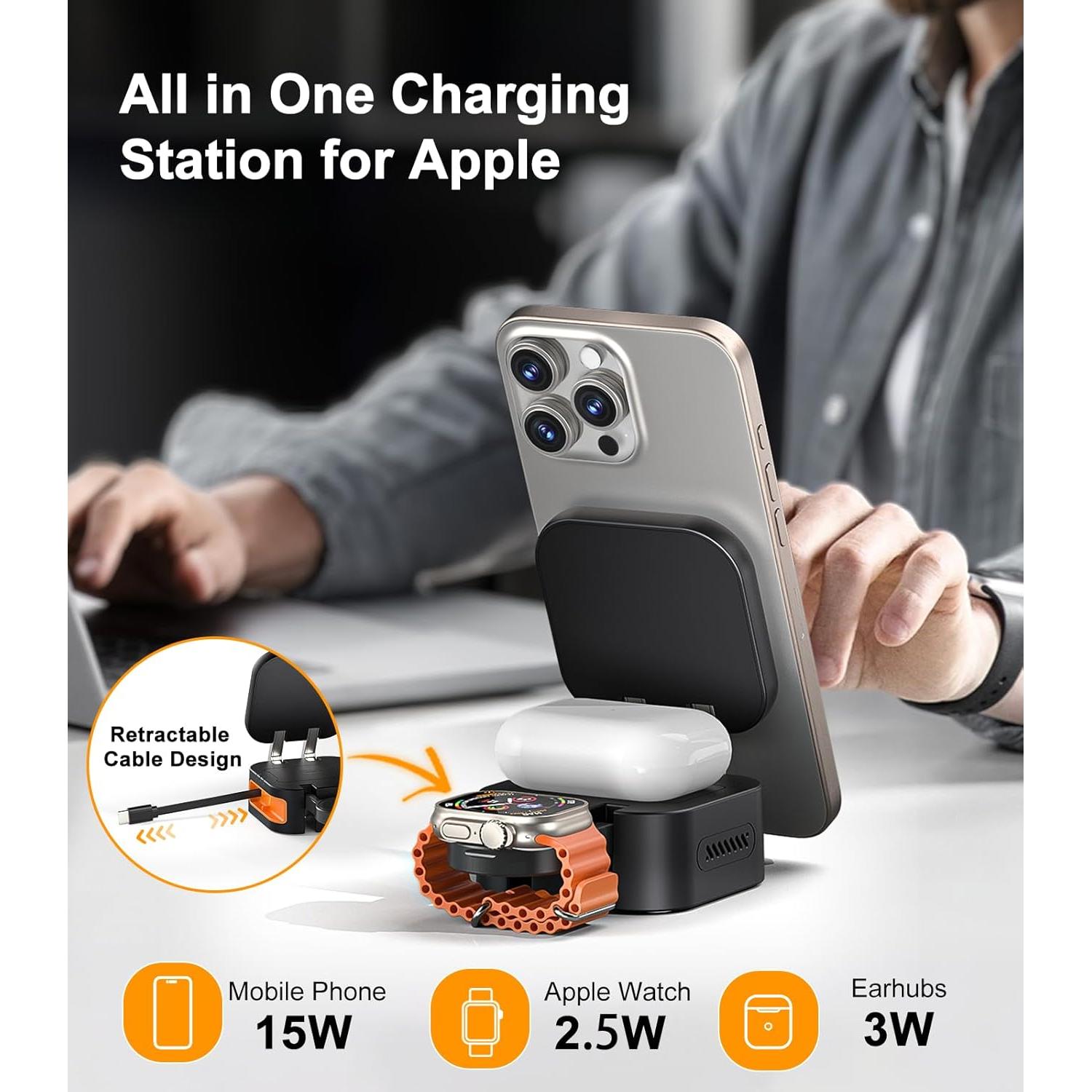 Estación de Carga 3 en 1 ULiXWH para Apple 22.5W Rápida