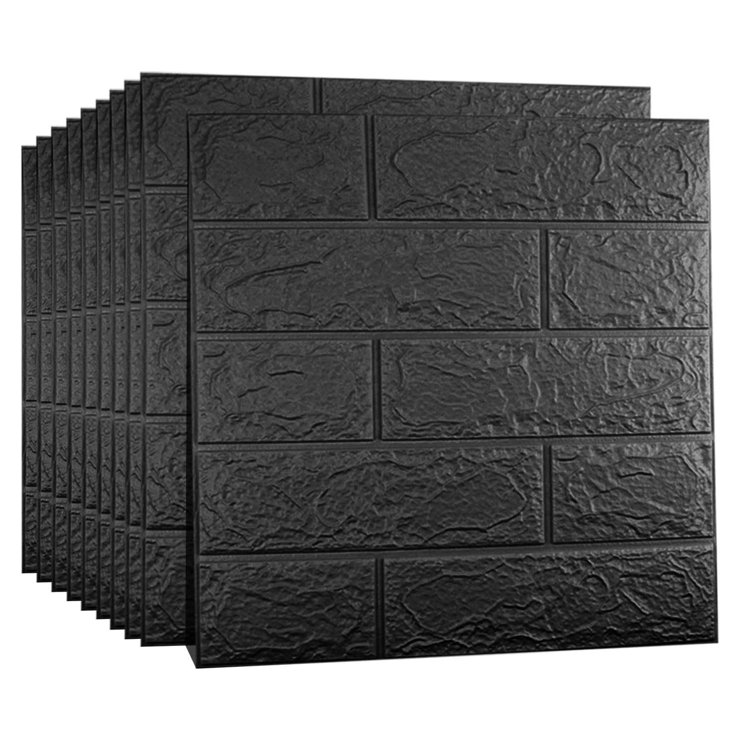 Paneles de Pared 3D Sodeno Negros 10 PCS 1.35 m² Espuma