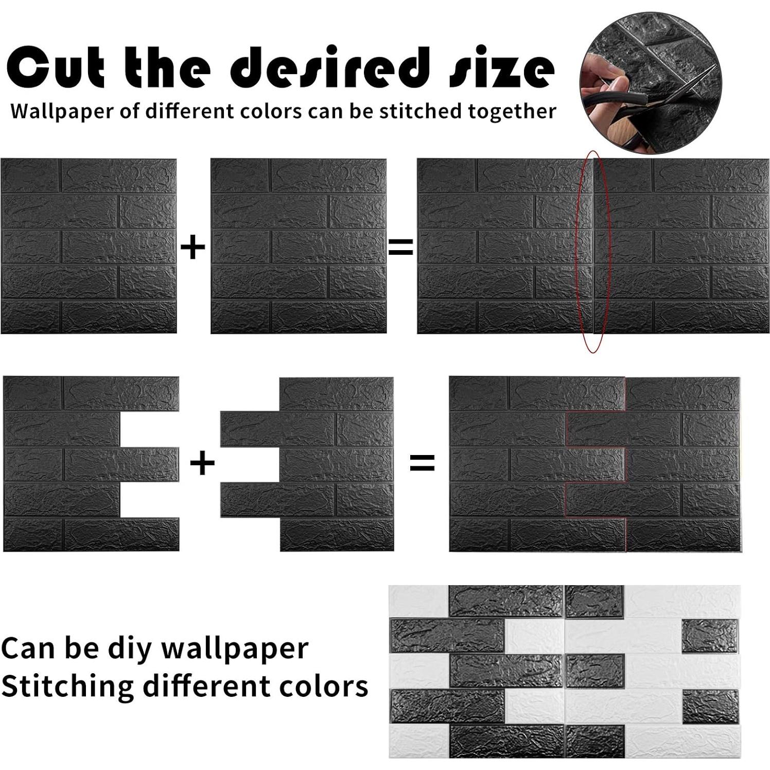 Paneles de Pared 3D Sodeno Negros 10 PCS 1.35 m² Espuma