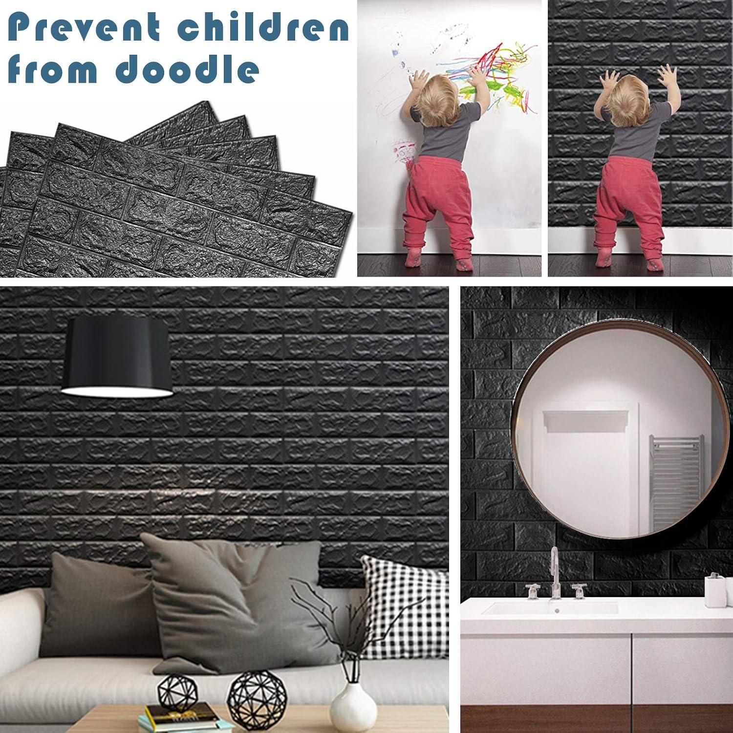 Paneles de Pared 3D Sodeno Negros 10 PCS 1.35 m² Espuma