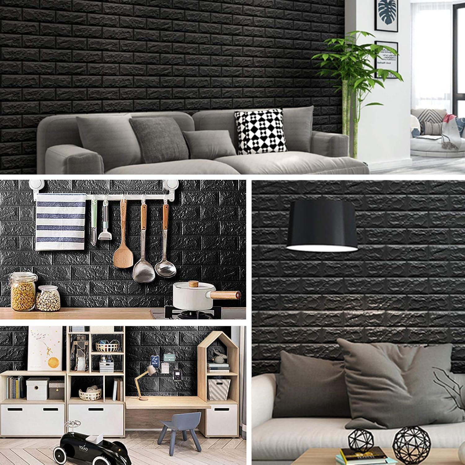 Paneles de Pared 3D Sodeno Negros 10 PCS 1.35 m² Espuma