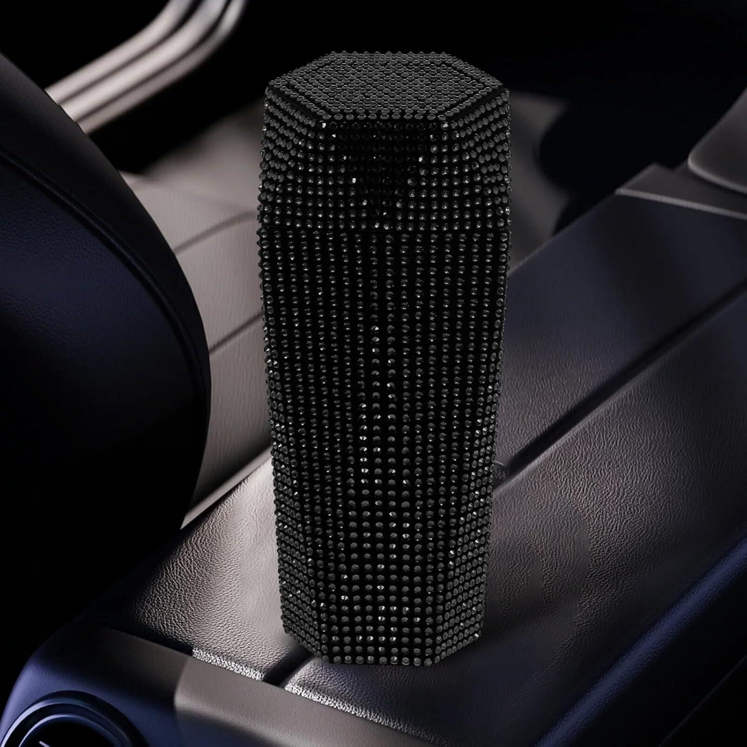 Basurero de Coche iplusmile con Tapa y Rhinestones Negro