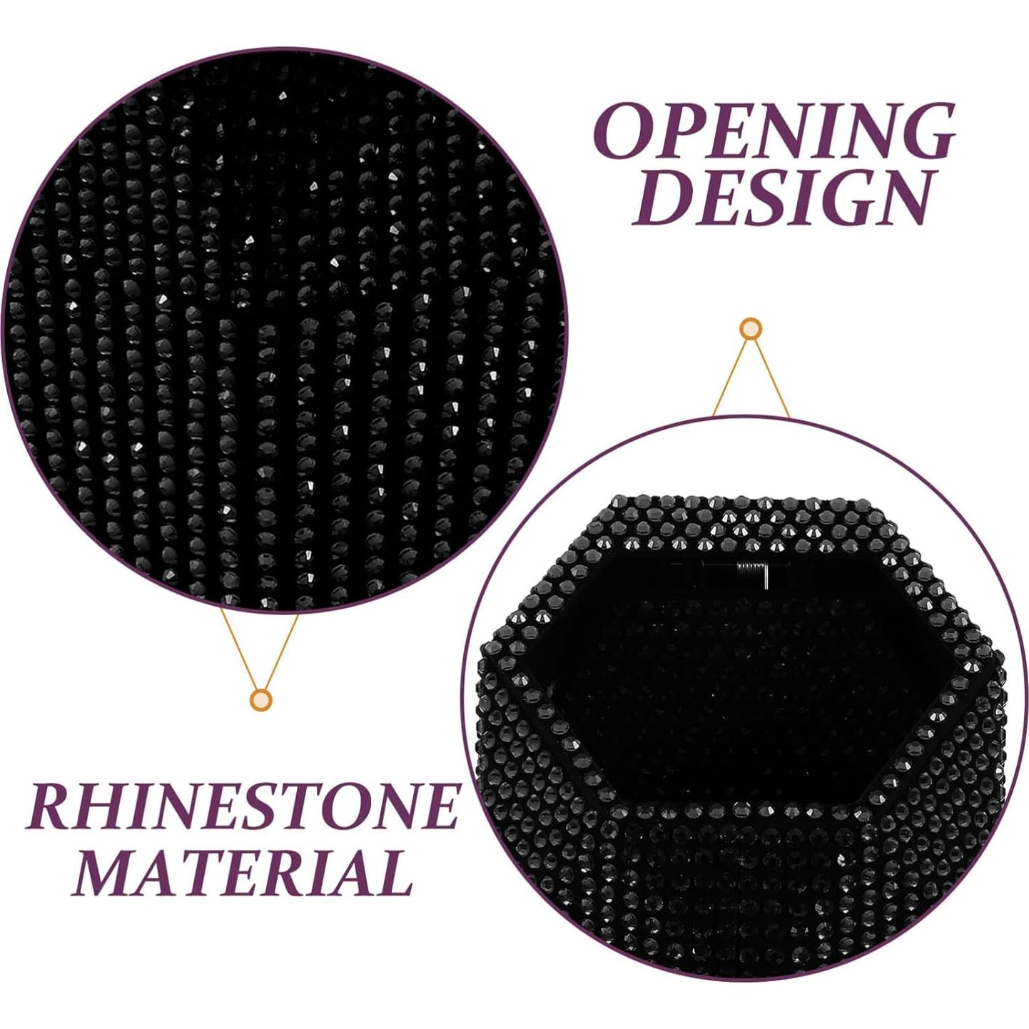 Basurero de Coche iplusmile con Tapa y Rhinestones Negro