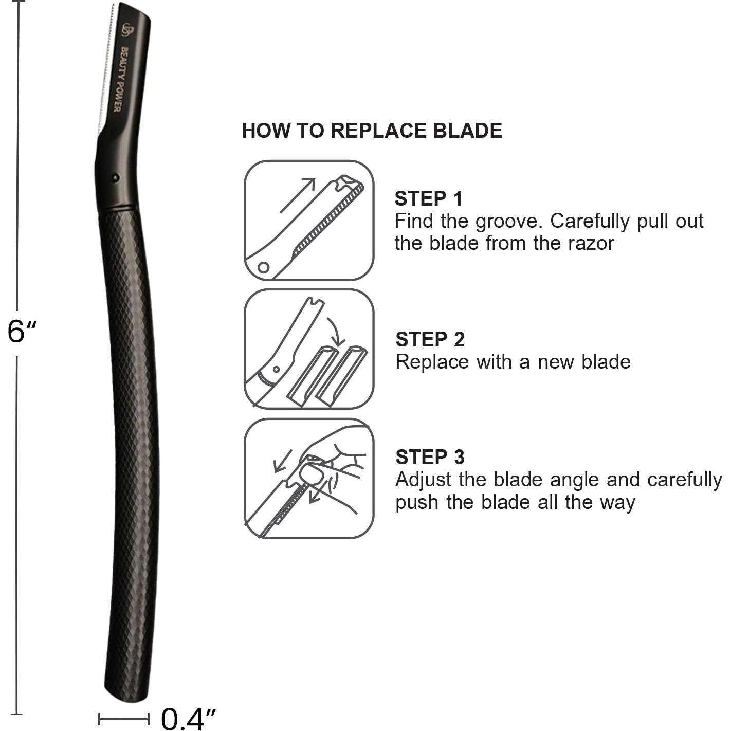 Rasuradora de Cejas Beauty Power con 6 Cuchillas y Estuche