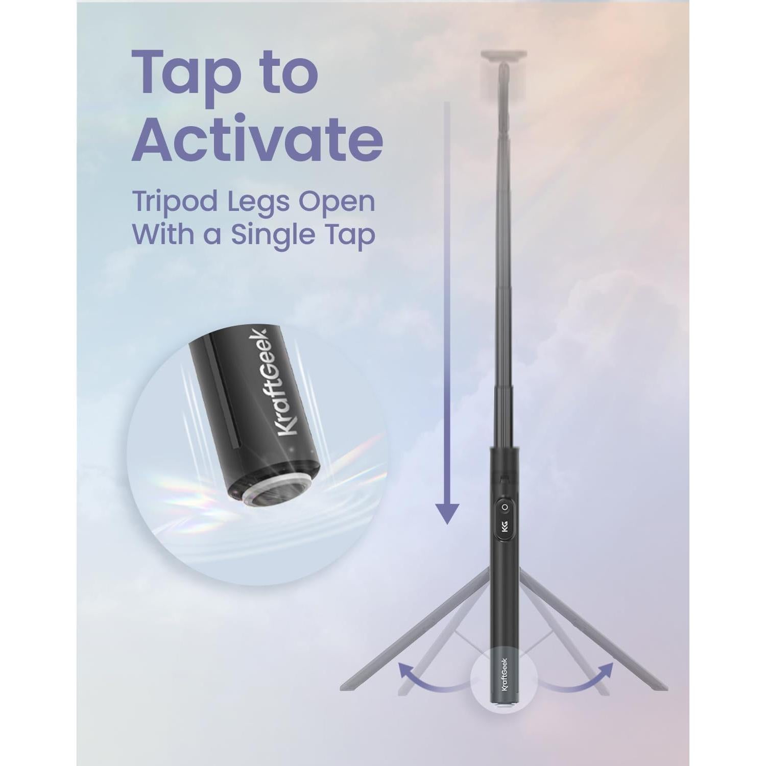 Trípode Magnético Automático KraftGeek para iPhone - 167 cm