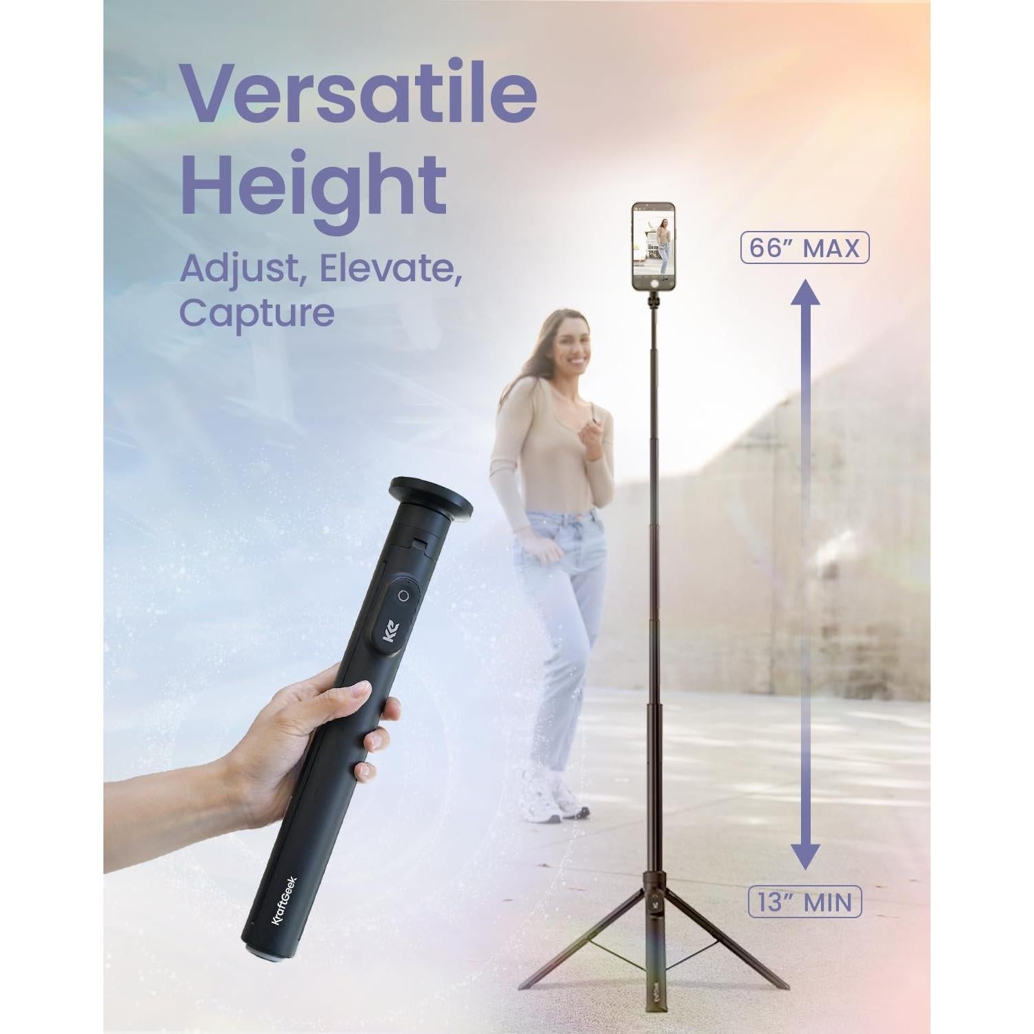 Trípode Magnético Automático KraftGeek para iPhone - 167 cm