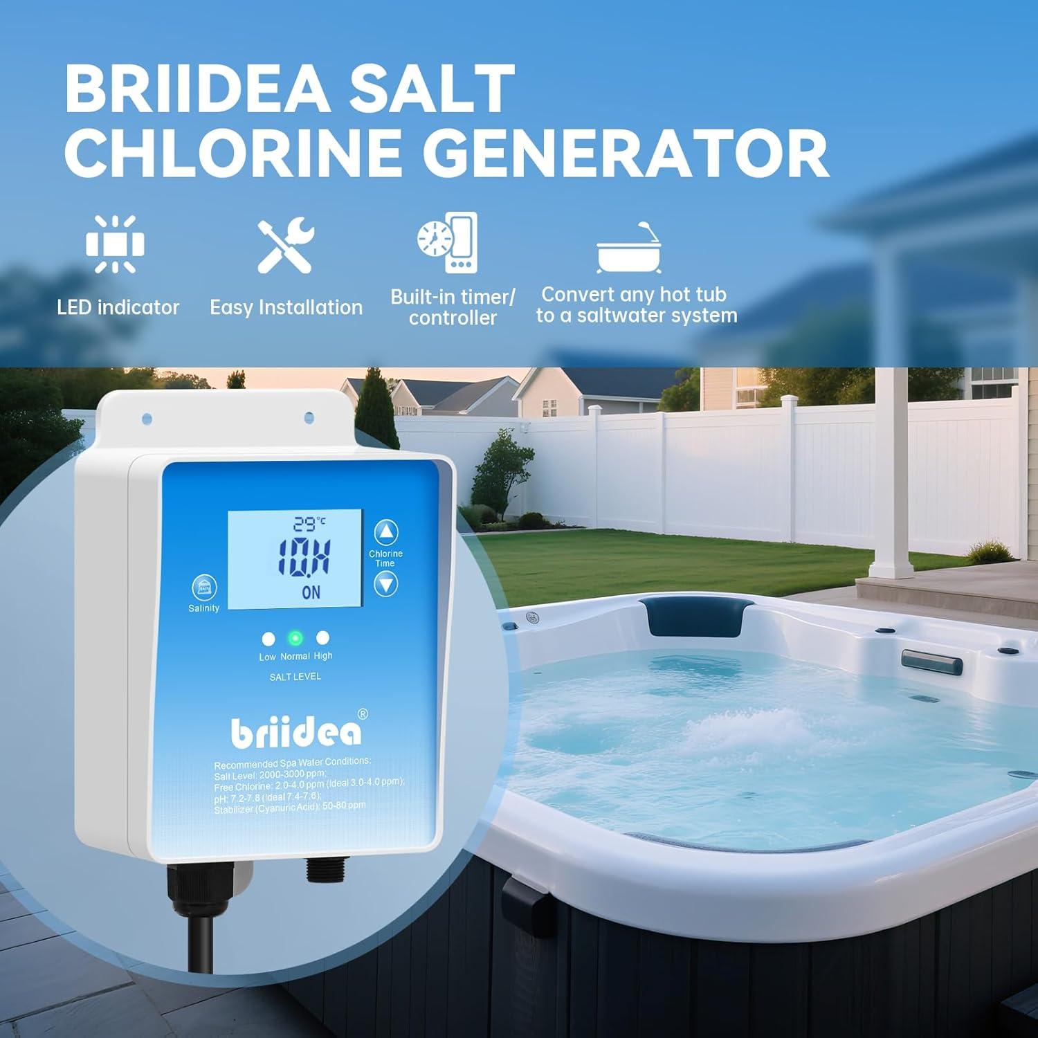Generador de Cloro Salino Briidea BR-159 para Jacuzzi 7571 L