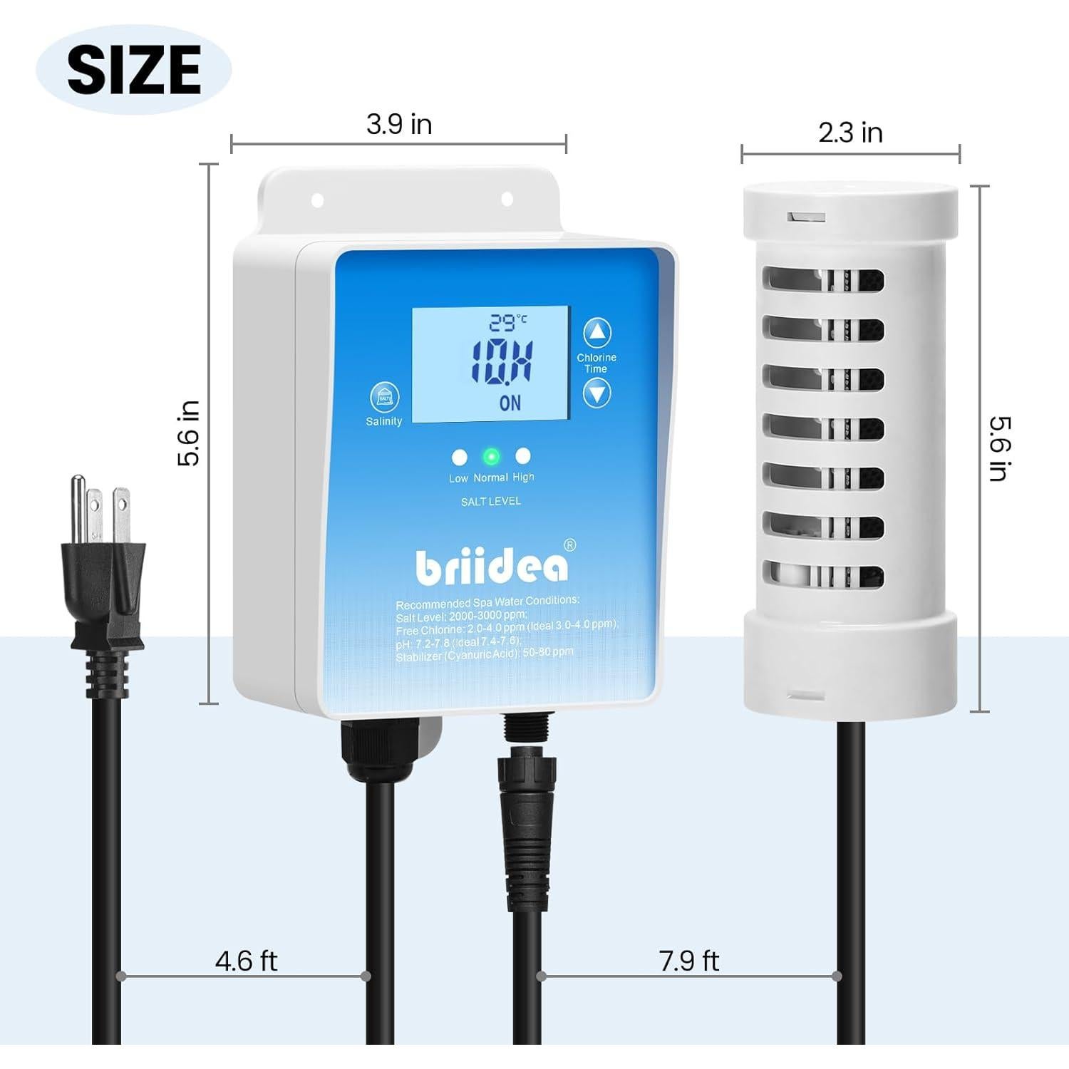 Generador de Cloro Salino Briidea BR-159 para Jacuzzi 7571 L
