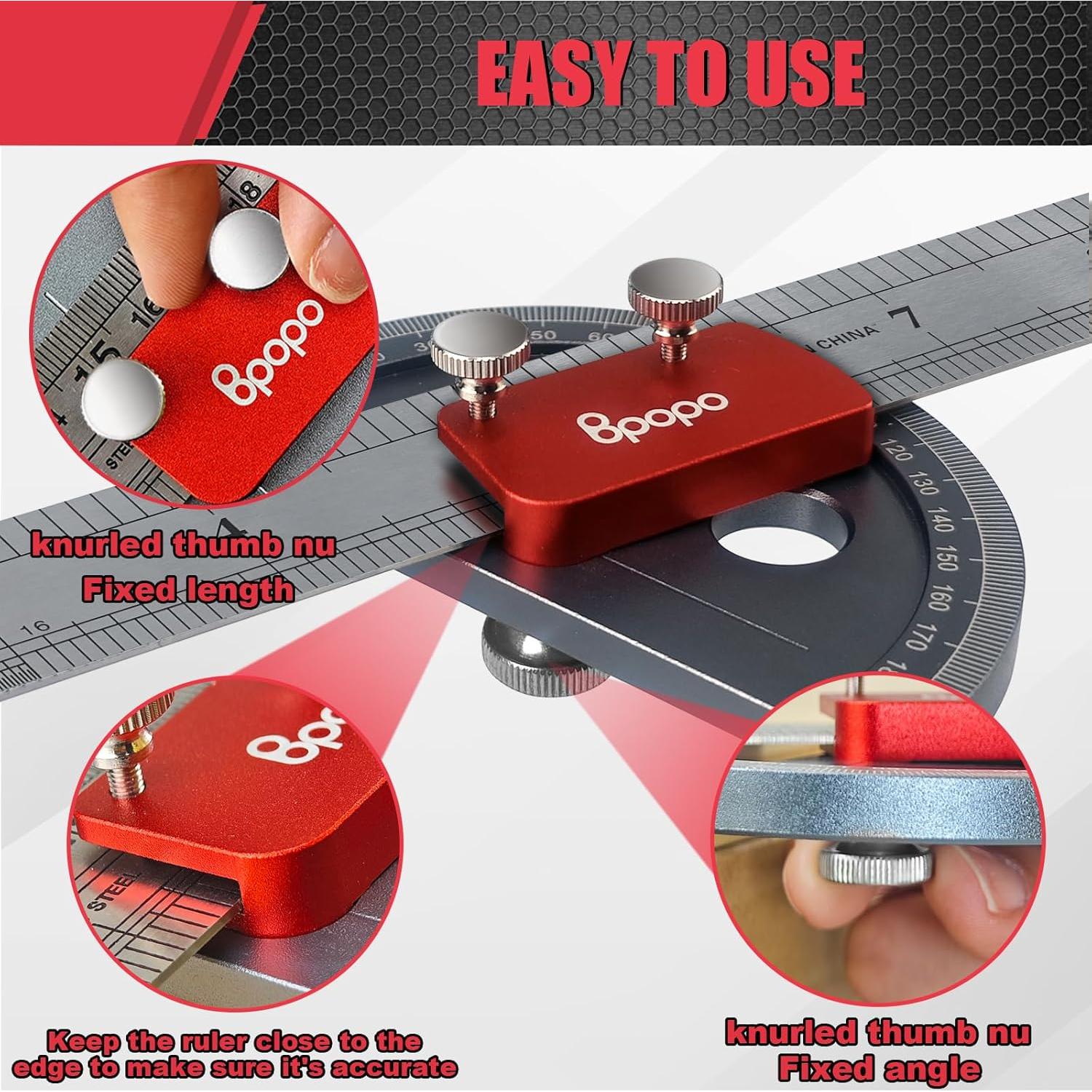 Transportador de Ángulo BPOPO de Acero Inoxidable 0°-180°