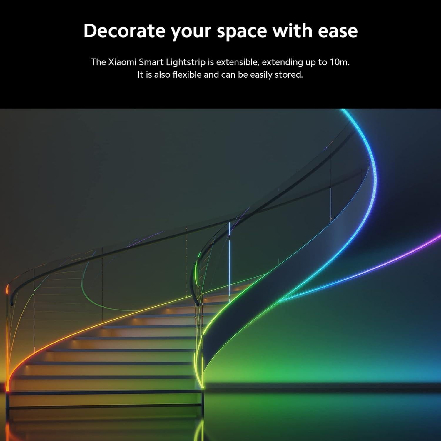 Tira de Luz LED Xiaomi Smart Lightstrip 2m, Sincronización Música, Control Voz