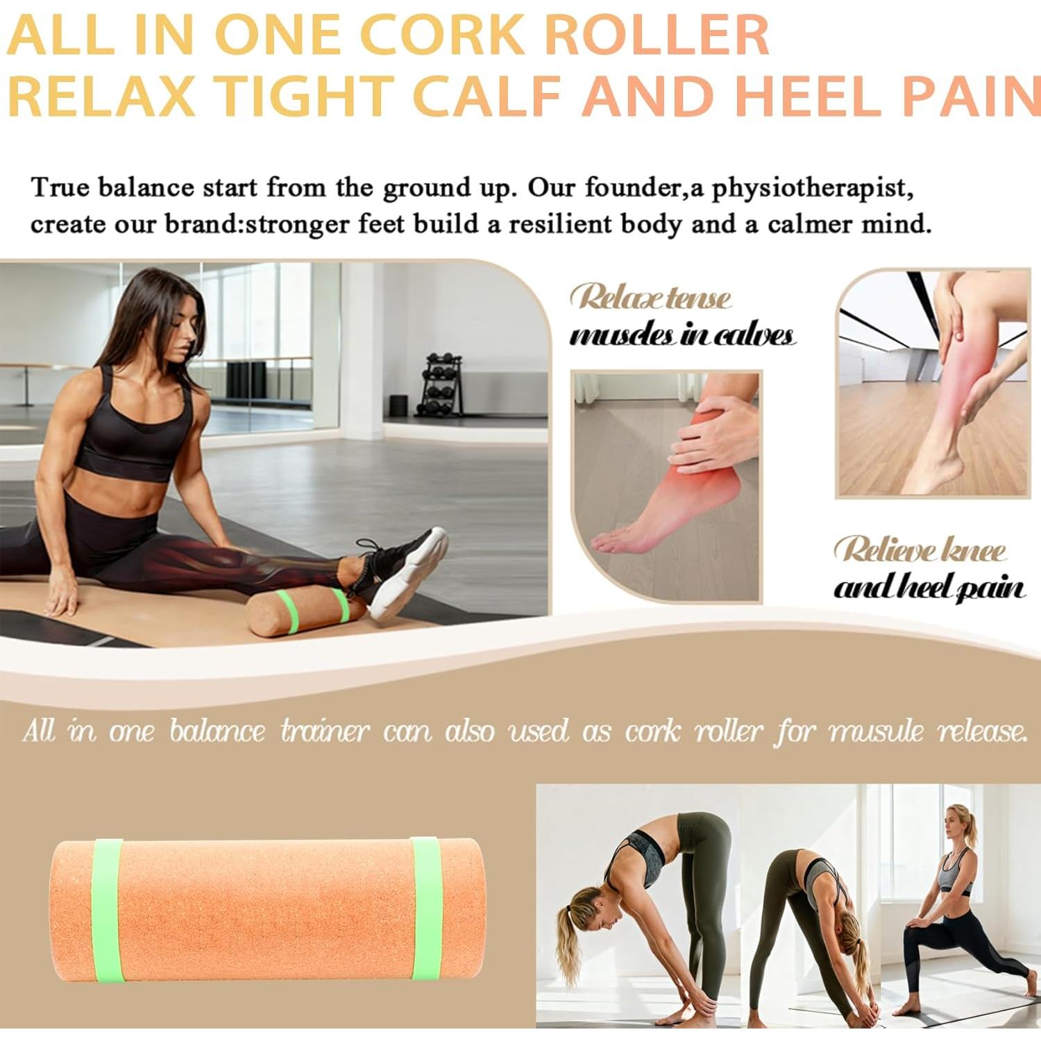 Tabla de Equilibrio Xajerter de Corcho 30.48cm para Pies y Tobillos