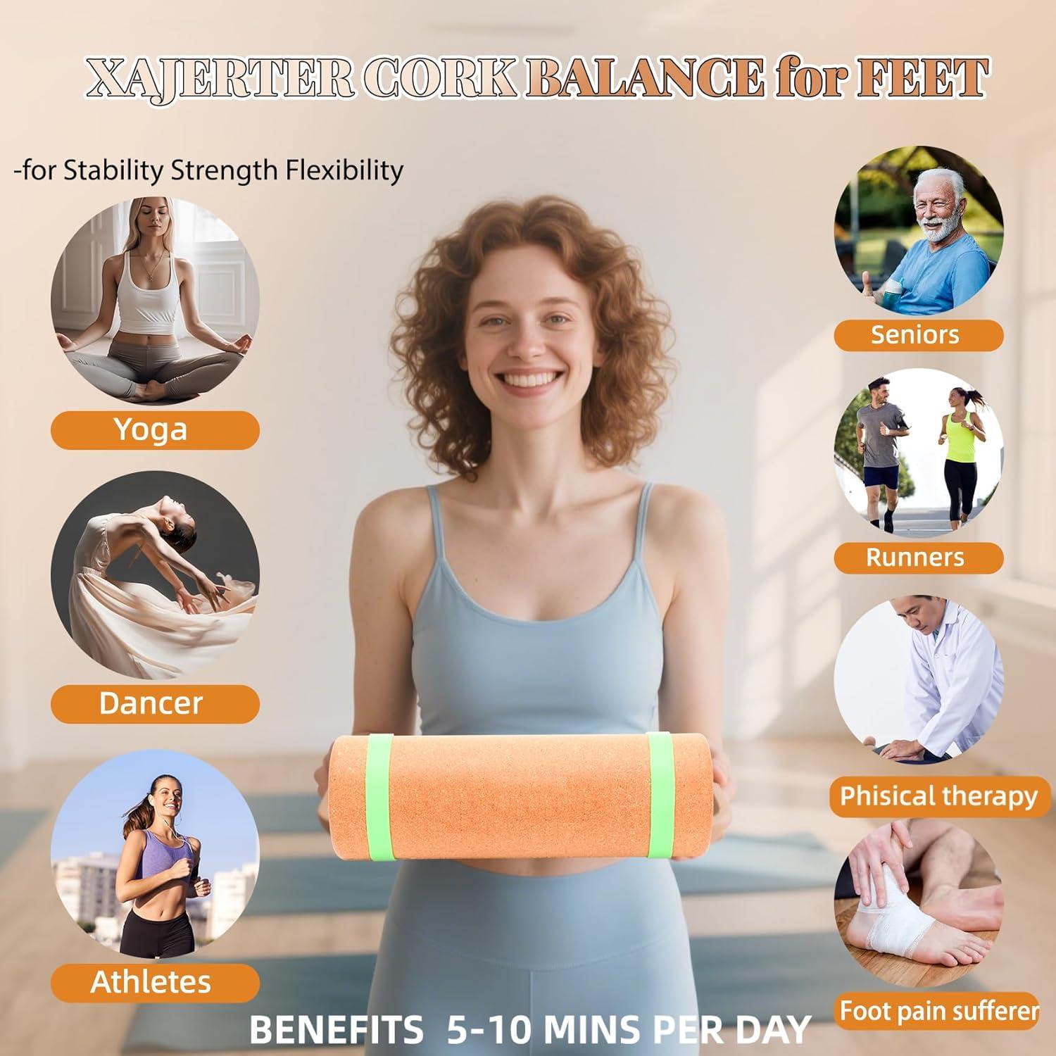 Tabla de Equilibrio Xajerter de Corcho 30.48cm para Pies y Tobillos