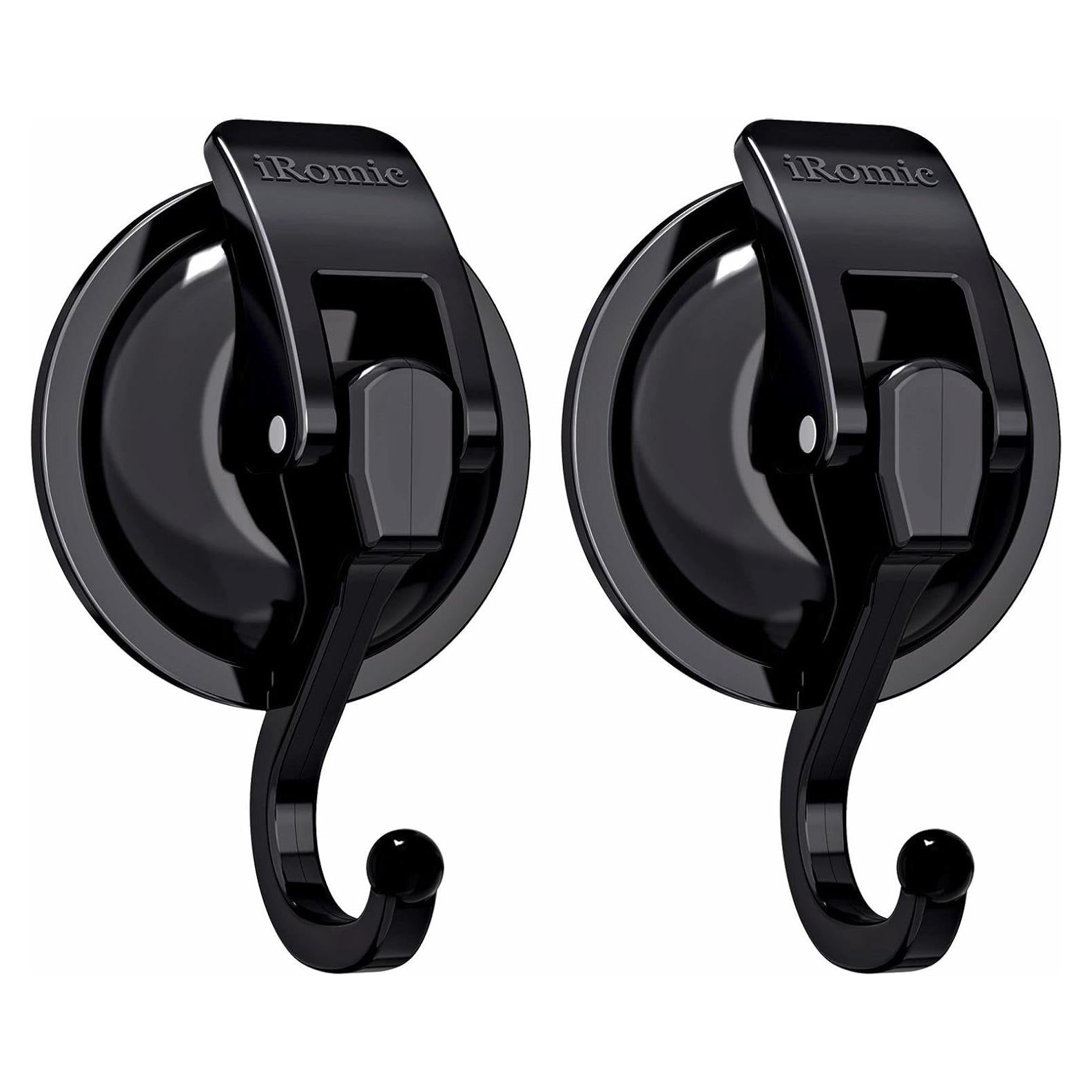 Ganchos de Ventosa iRomic 2 Pack Alta Resistencia Negro