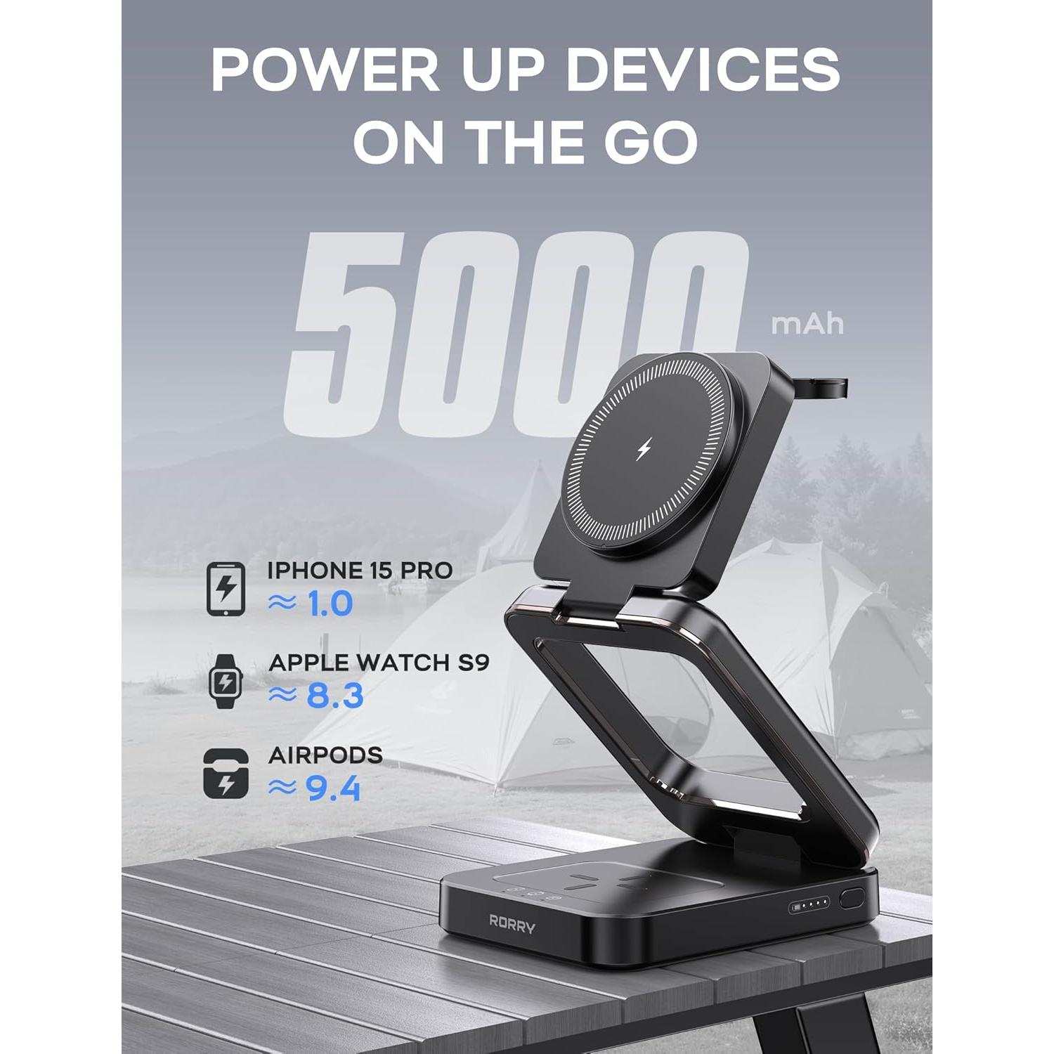 Estación de Carga 3 en 1 RORRY 5000mAh para Apple