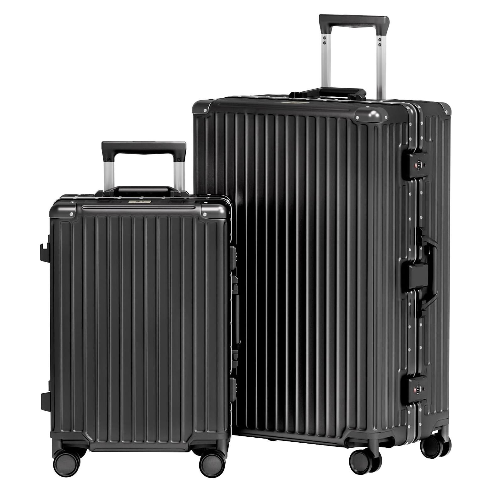 Conjunto de Equipaje AnyZip 2 Piezas Aluminio Negro 20/28"