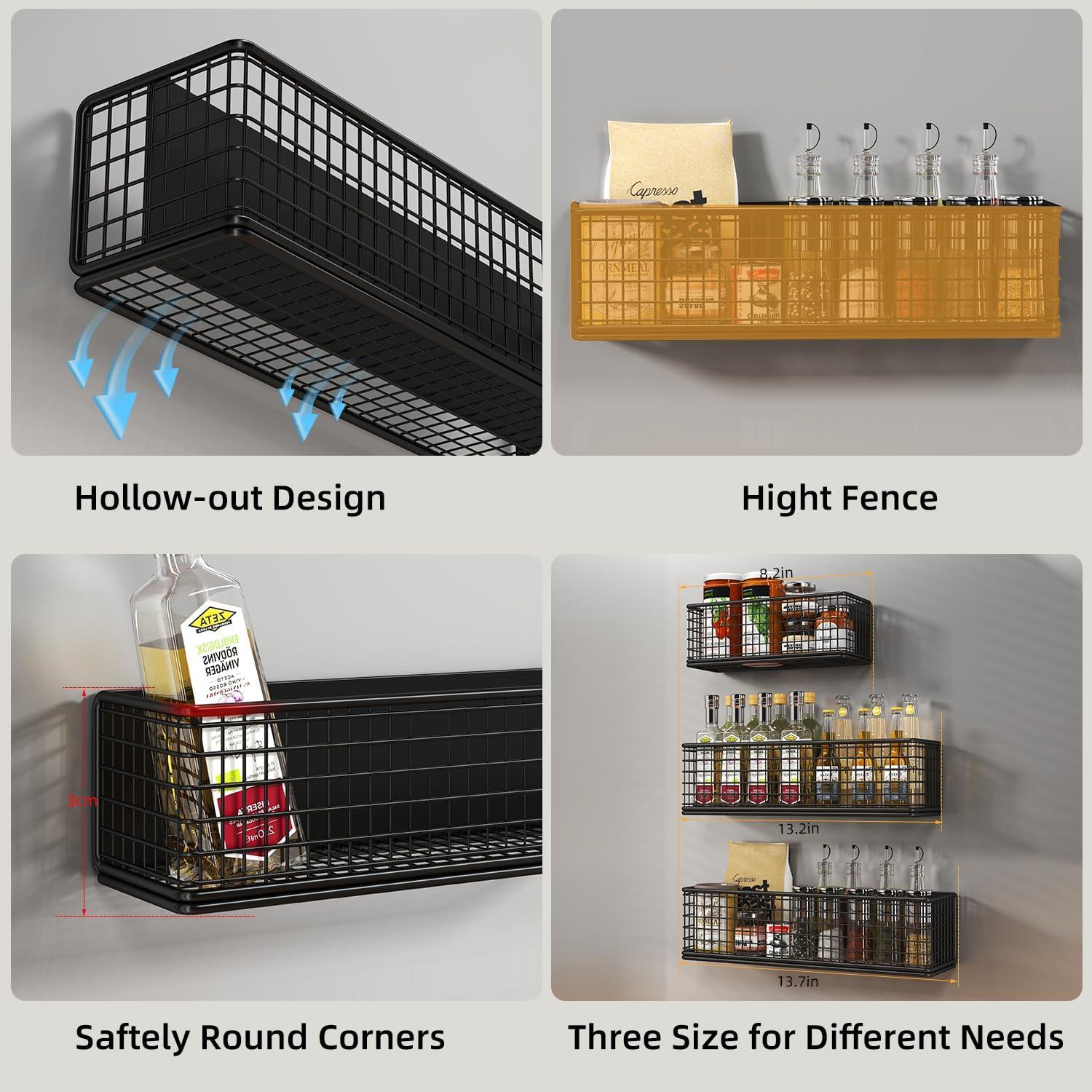 Estante Magnético para Especias DecruKaltiz 6-Pack Negro