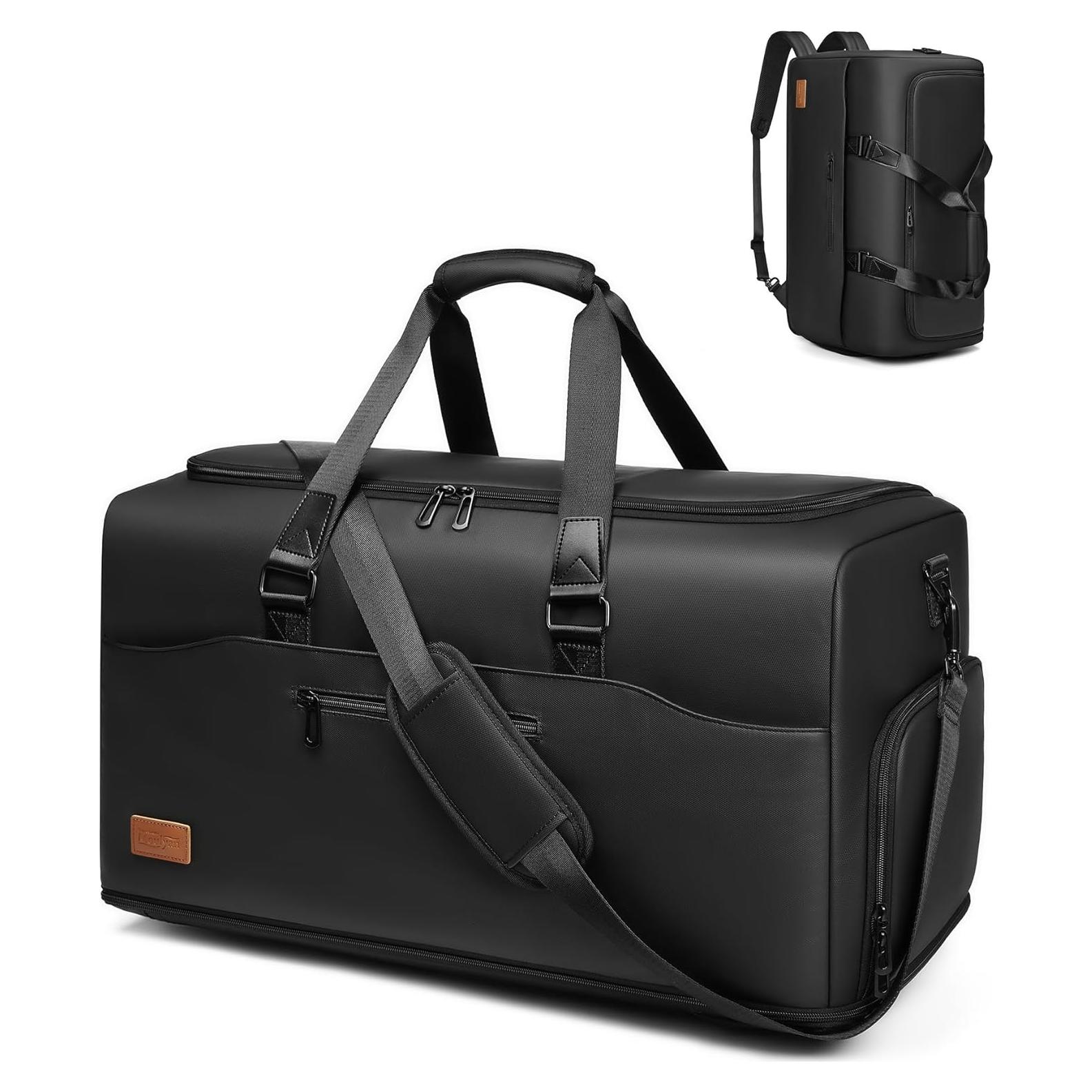 Bolsa de viaje tipo duffle 55L Moulyan negra impermeable