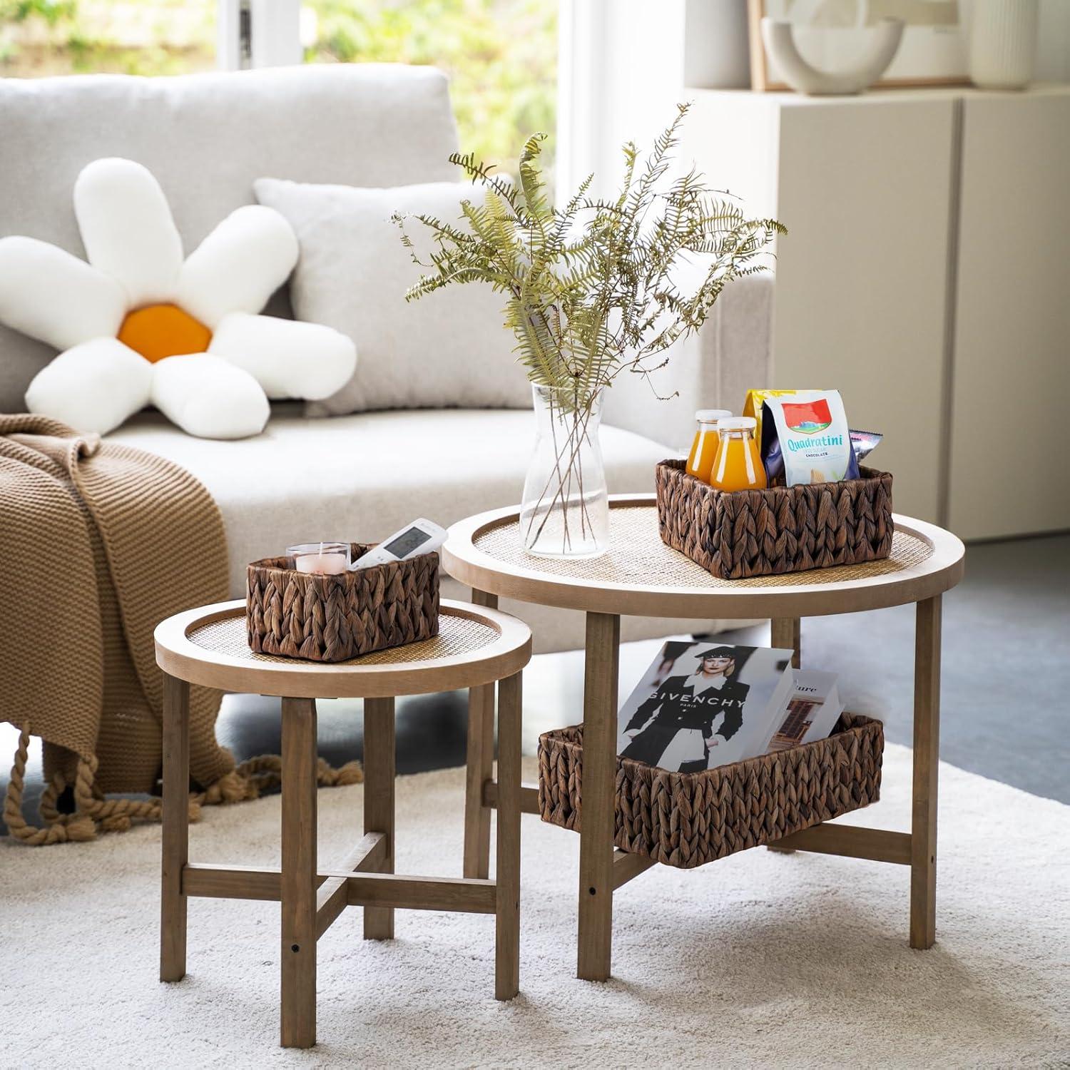 Cestas de Mimbre FairyHaus 3Pack - Almacenamiento Natural Marrón