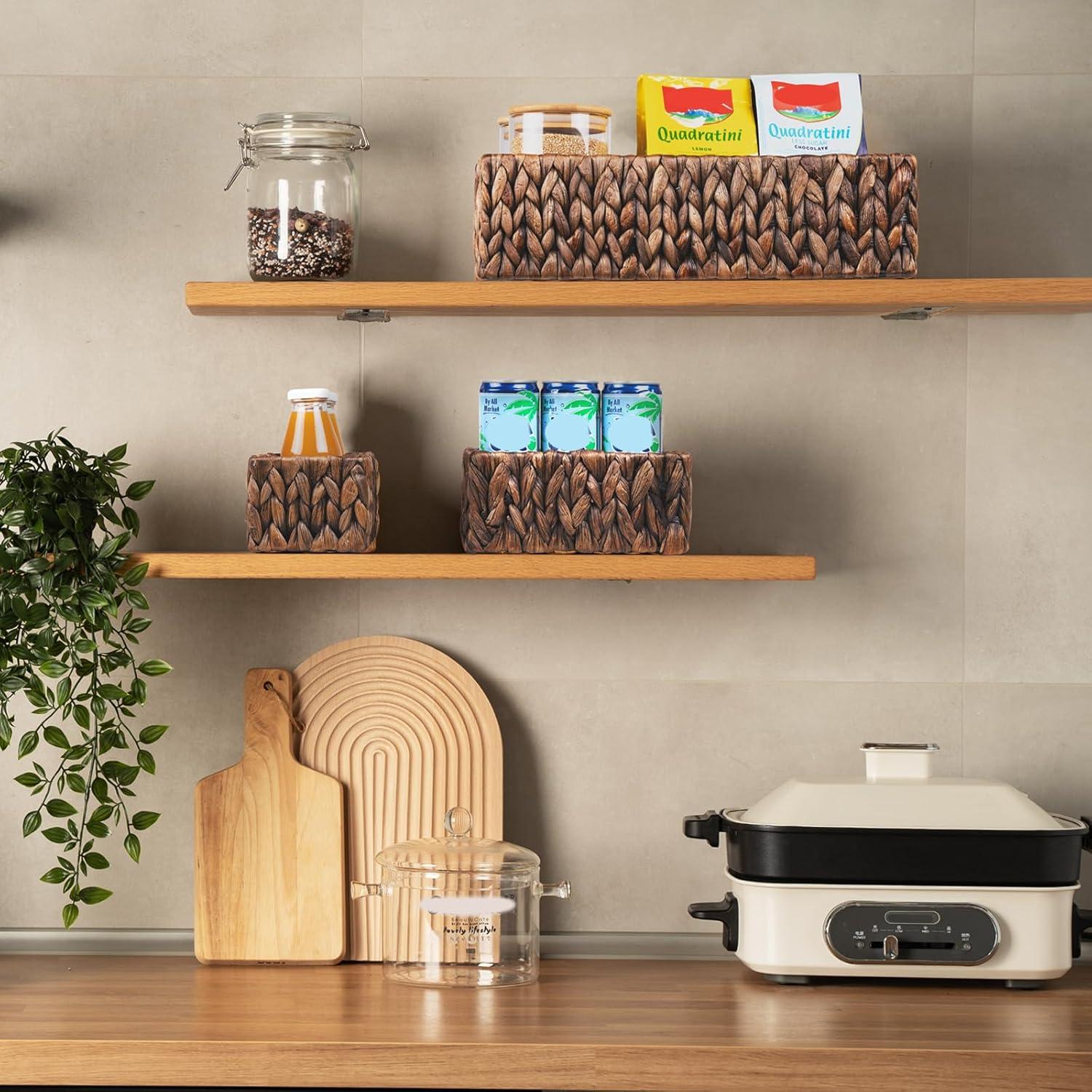 Cestas de Mimbre FairyHaus 3Pack - Almacenamiento Natural Marrón