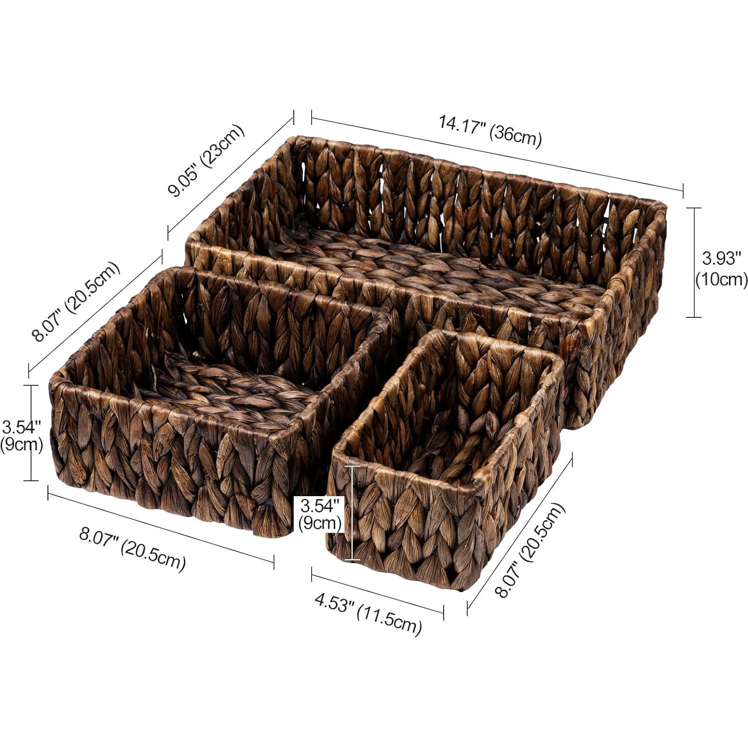 Cestas de Mimbre FairyHaus 3Pack - Almacenamiento Natural Marrón