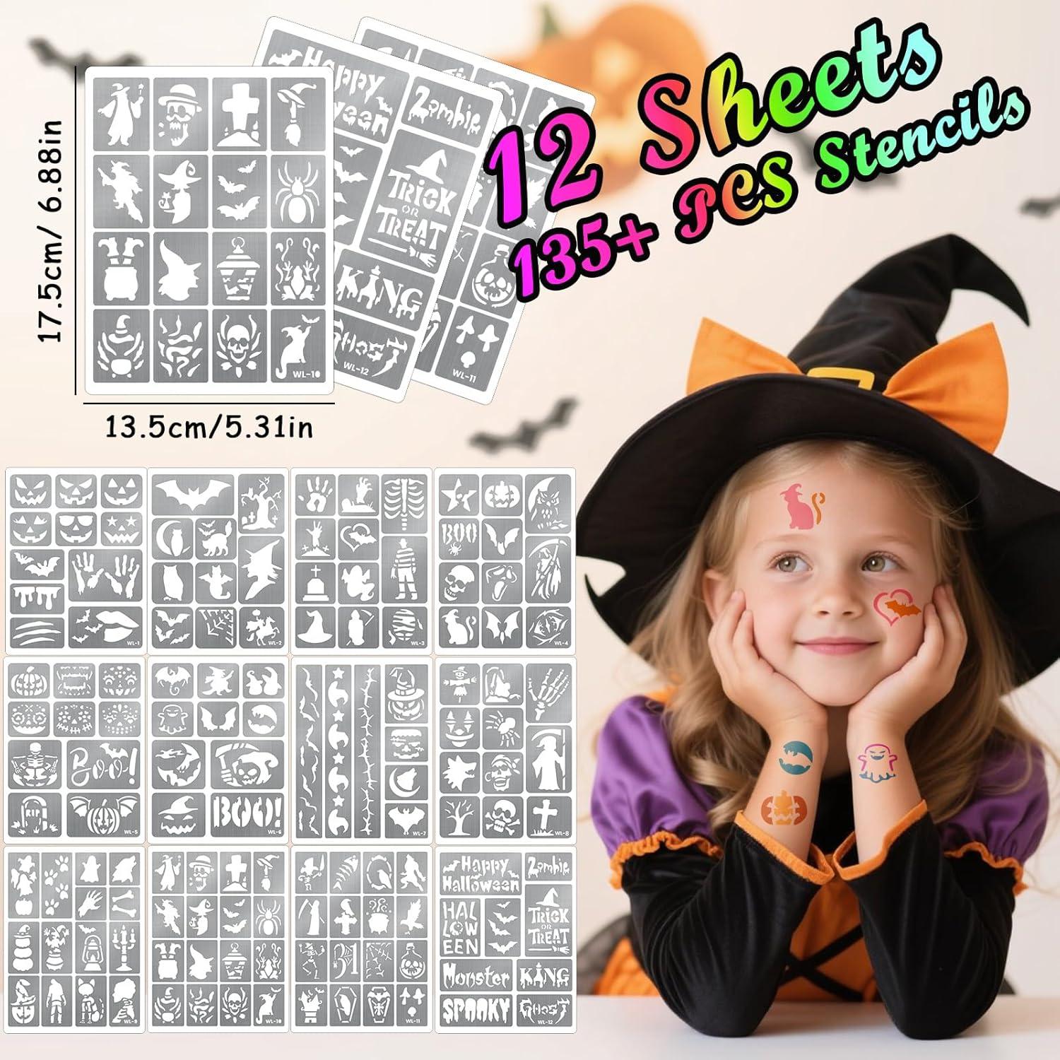 135 Plantillas Tatuajes Temporales Halloween Metuu - Reutilizables