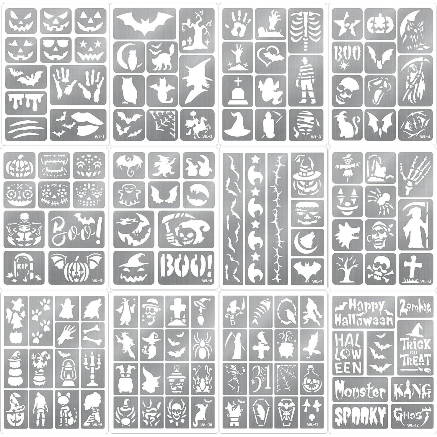 135 Plantillas Tatuajes Temporales Halloween Metuu - Reutilizables