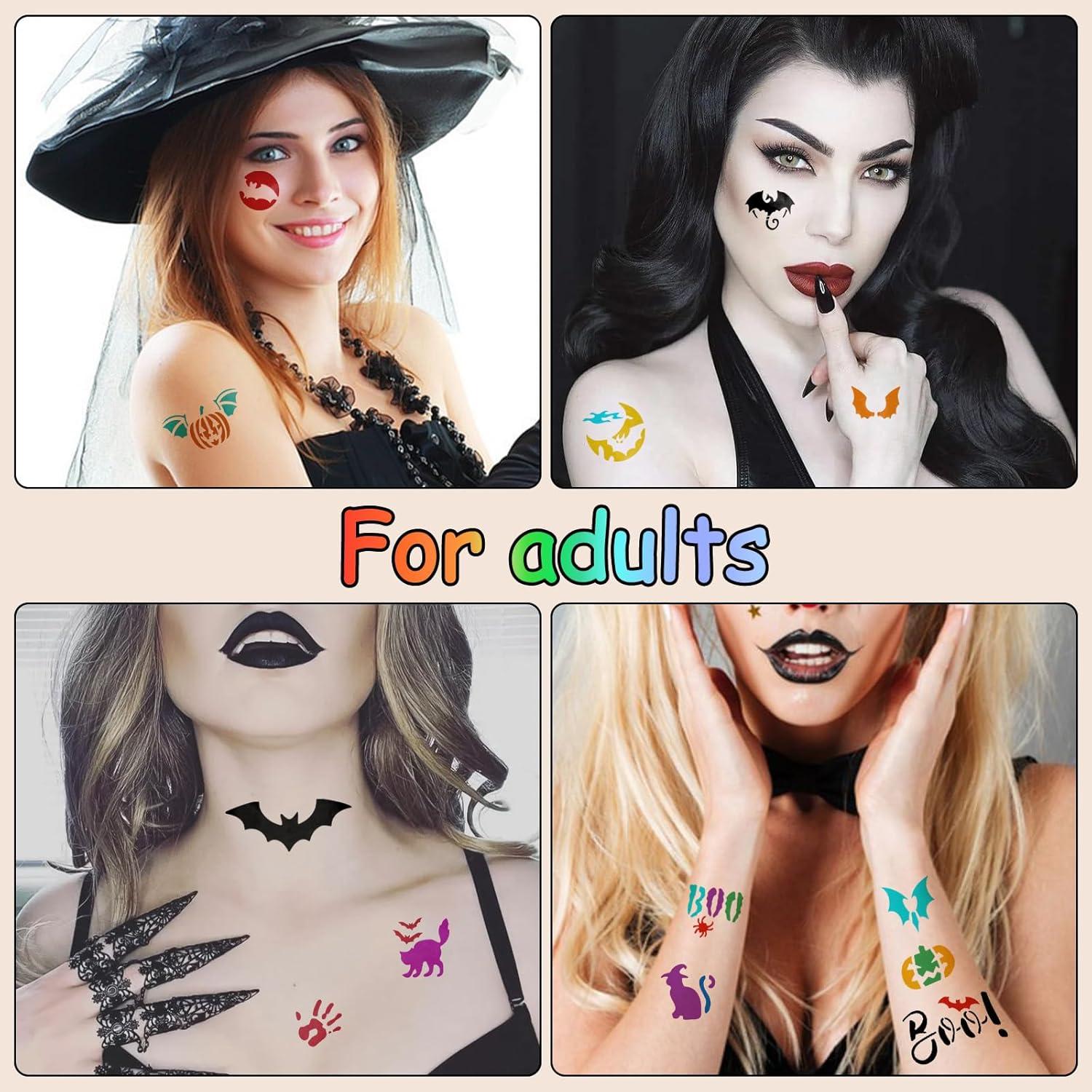 135 Plantillas Tatuajes Temporales Halloween Metuu - Reutilizables
