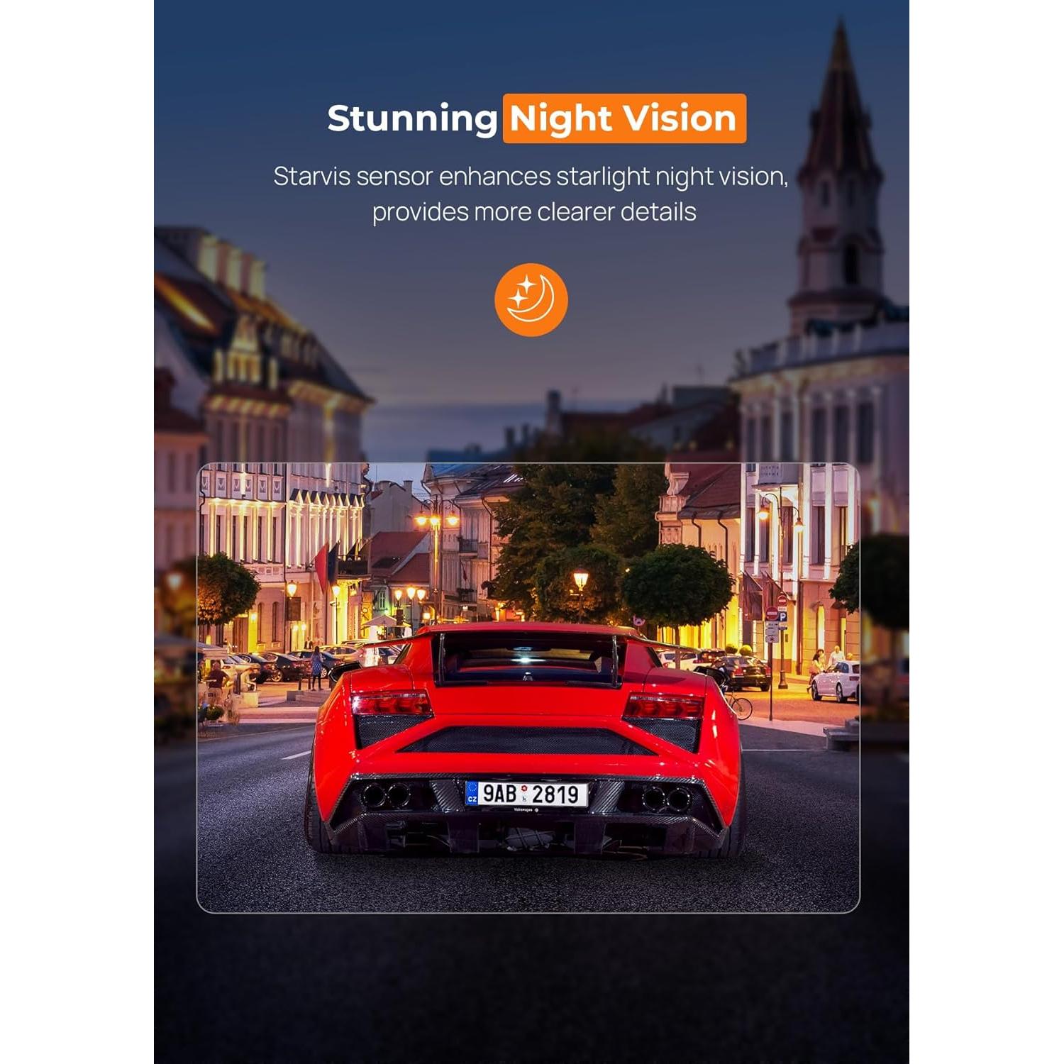 Cámara de tablero E-YEEGER V100 2.5K WiFi con visión nocturna